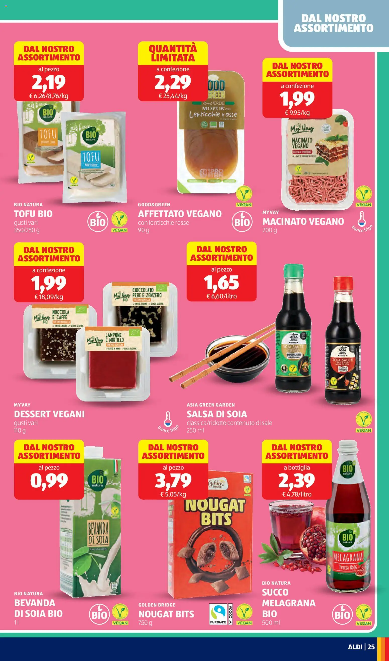Volantino Aldi del 26.01.2026 | Pagina: 25 | Prodotti: Cioccolato, Succo, Lenticchie, Sale