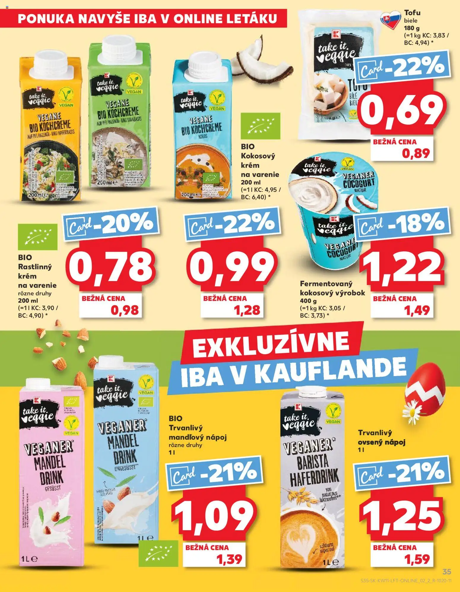 Kaufland SK akciós ujság - amely érvényes a következő dátumtól: 12.03.2026 | Oldal: 35 | Termékek: Tofu, Vegán