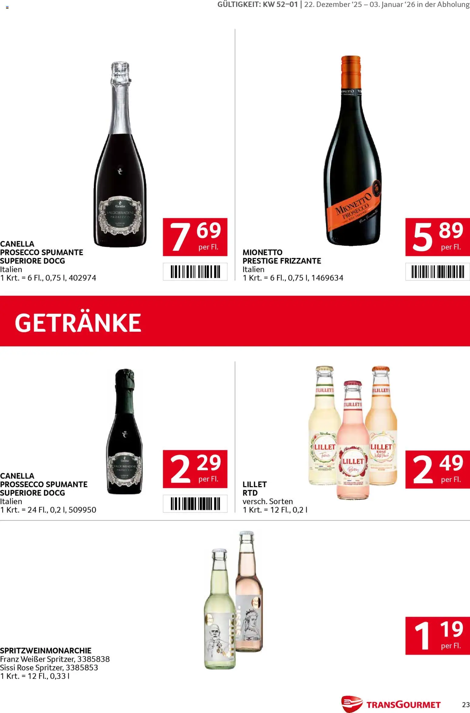 Transgourmet Flugblatt gültig ab 22.12.2025 | Seite: 23