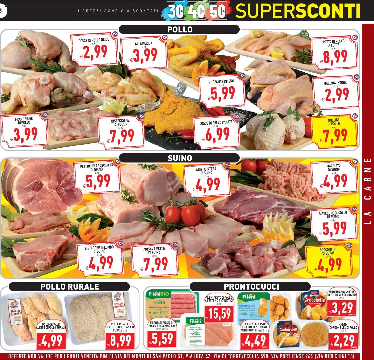 Volantino PIM Supermercati del 07.11.2025 | Pagina: 5 | Prodotti: Nuggets, Tacchino, Formaggio, Cosce di pollo