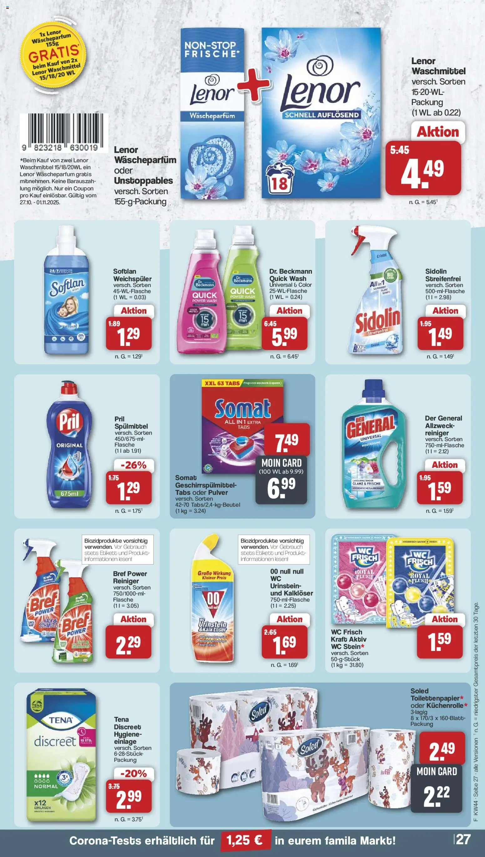 Famila Nordwest Prospekt 	 – gültig ab 27.10.2025 | Seite: 29 | Produkte: Lenor, Wc frisch, Geschirrspülmittel, Pril