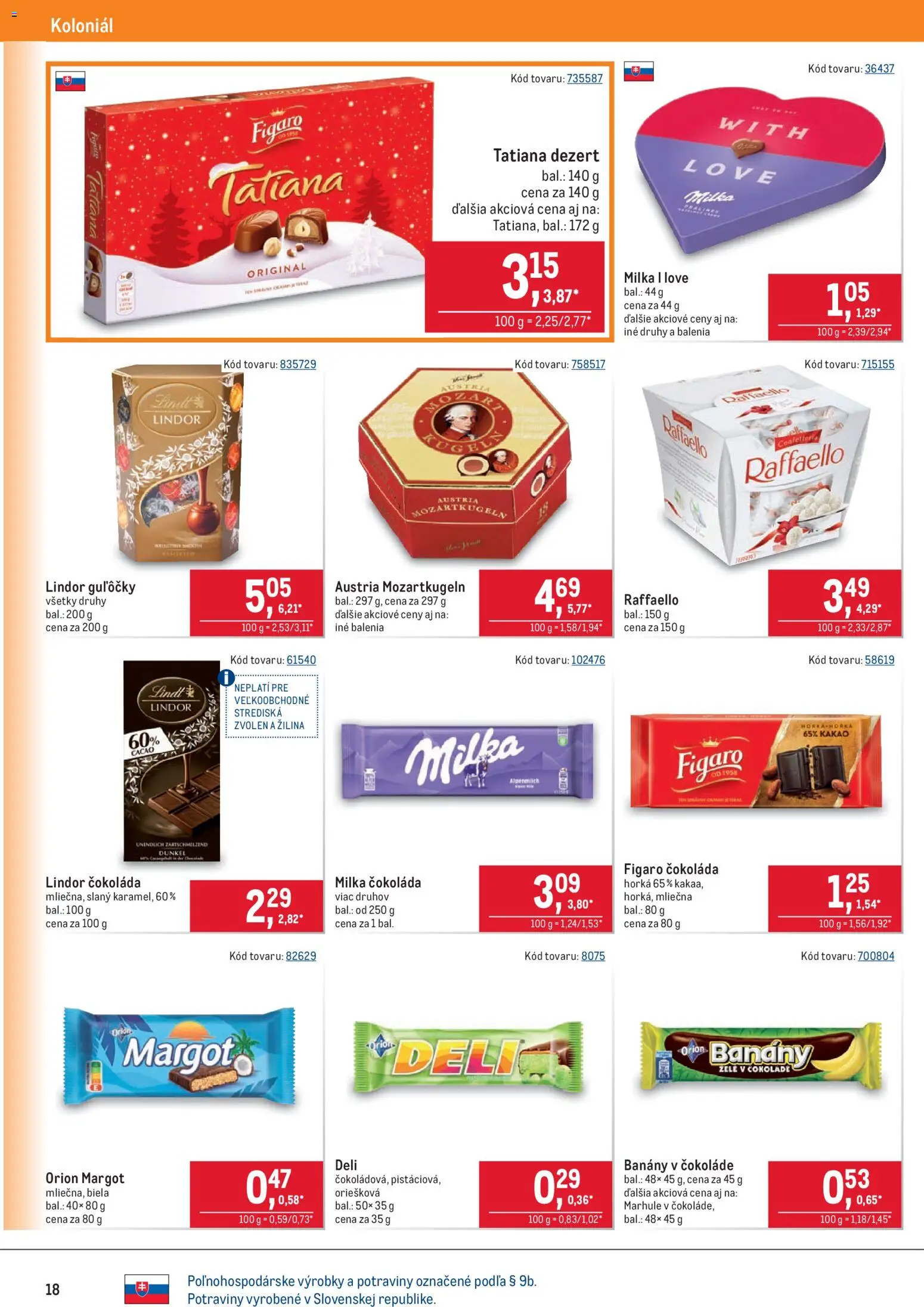 Nové Metro akcie – leták je platný od 14.01.2026 | Strana: 18 | Produkty: Banány, Čokoláda, Milka, Kakao