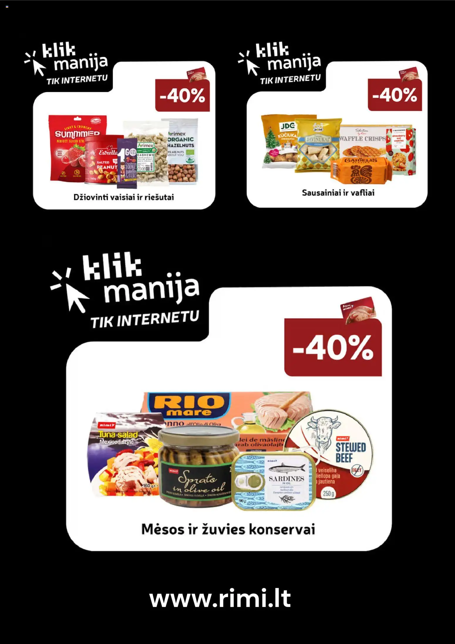 Rimi akcijos nuo 28.11.2025 | Puslapis: 5 | Prekių: Riešutai, Sausainiai, Konservai, Vafliai