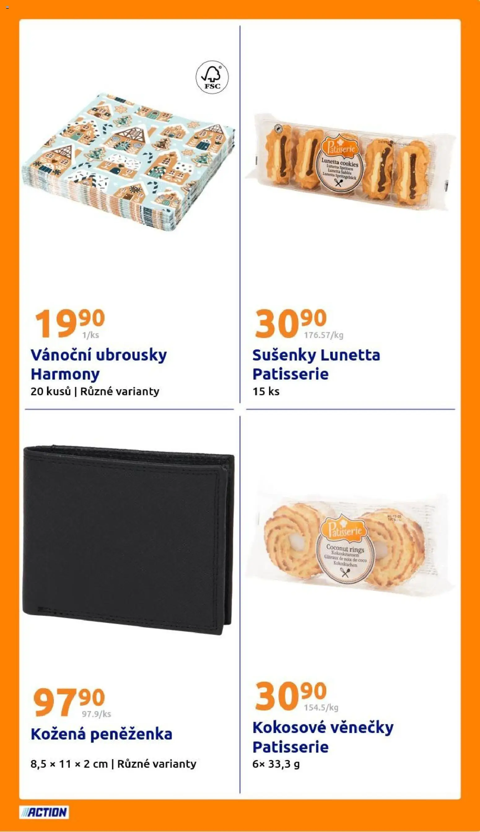 Action leták od 17.12.2025 | Strana: 19 | Produkty: Peněženka, Cookies, Ubrousky, Sušenky