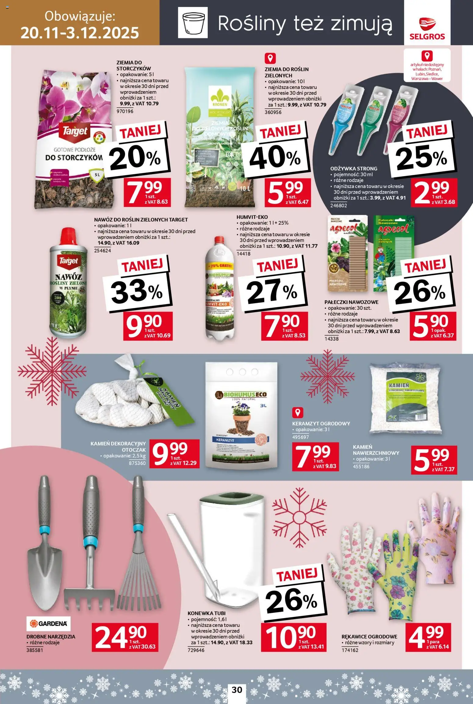 Selgros cash&carry Gazetka - Home&Deco od 20.11.2025 | Strona: 30 | Produkty: Ziemia, Rosliny, Odżywka