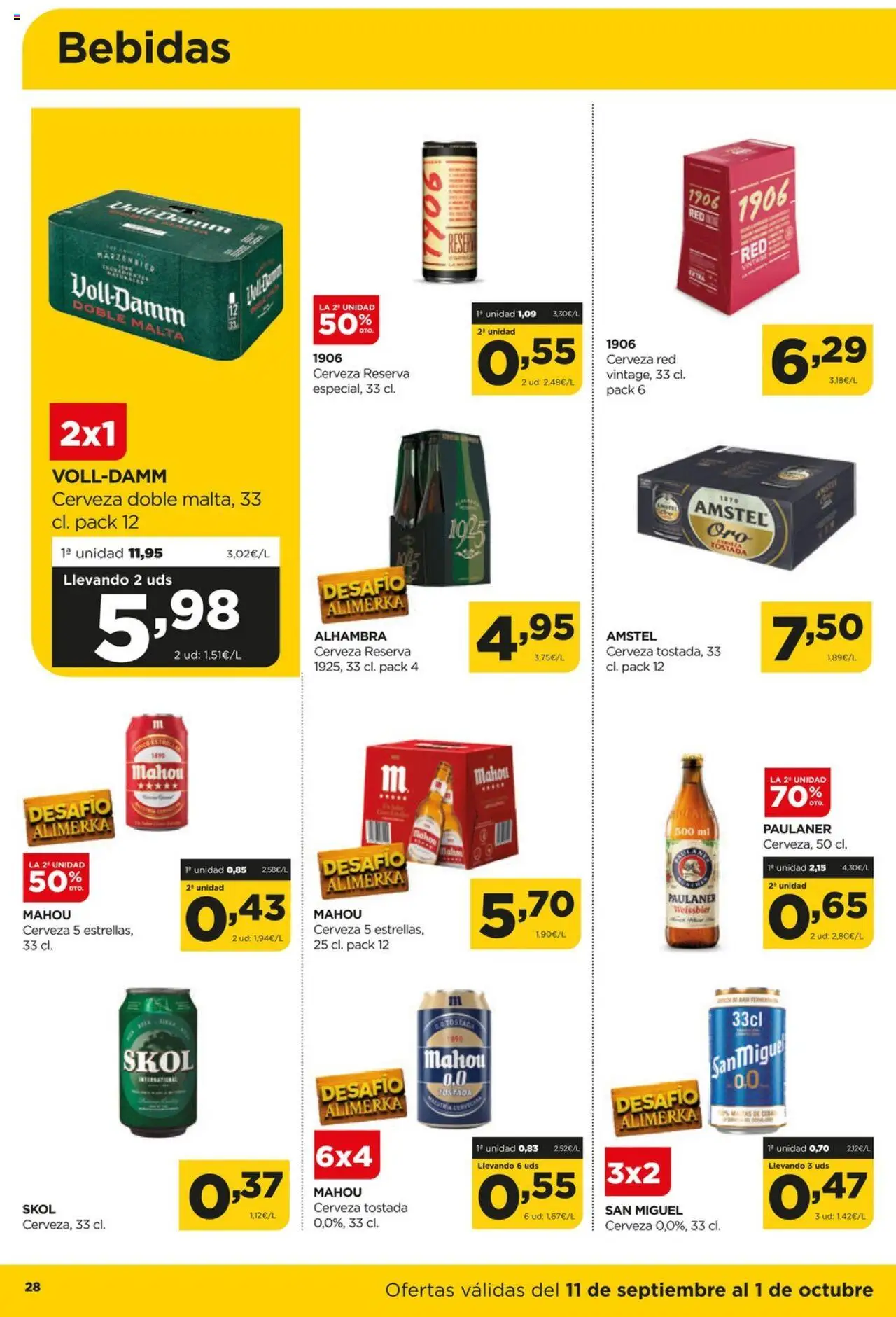 Alimerka folleto Asturias │ válido desde el 11.09.2025 | Página: 28 | Productos: Cerveza