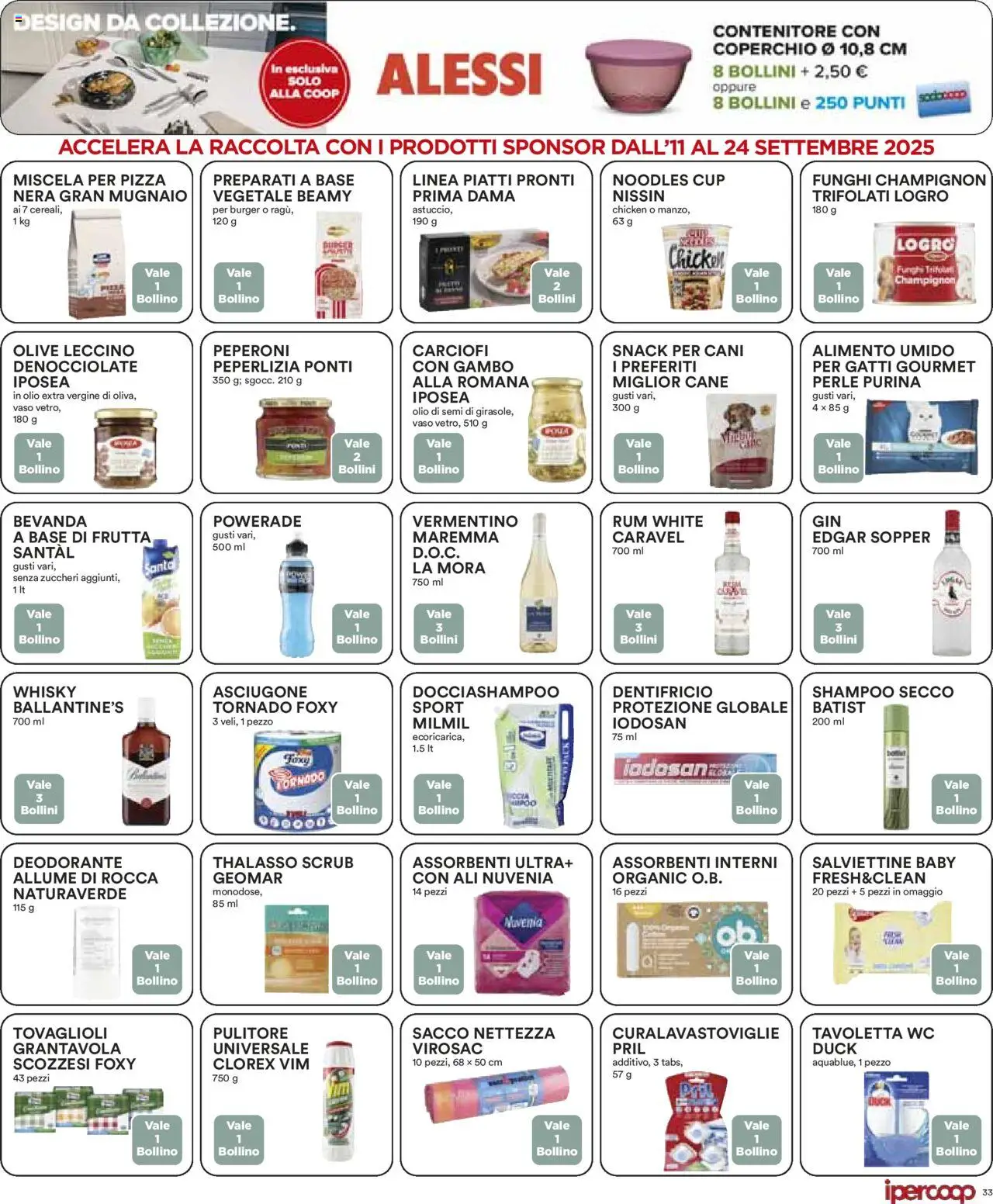 Volantino Ipercoop del 11.09.2025 | Pagina: 33 | Prodotti: Whisky, Funghi, Carciofi, Olio extra vergine