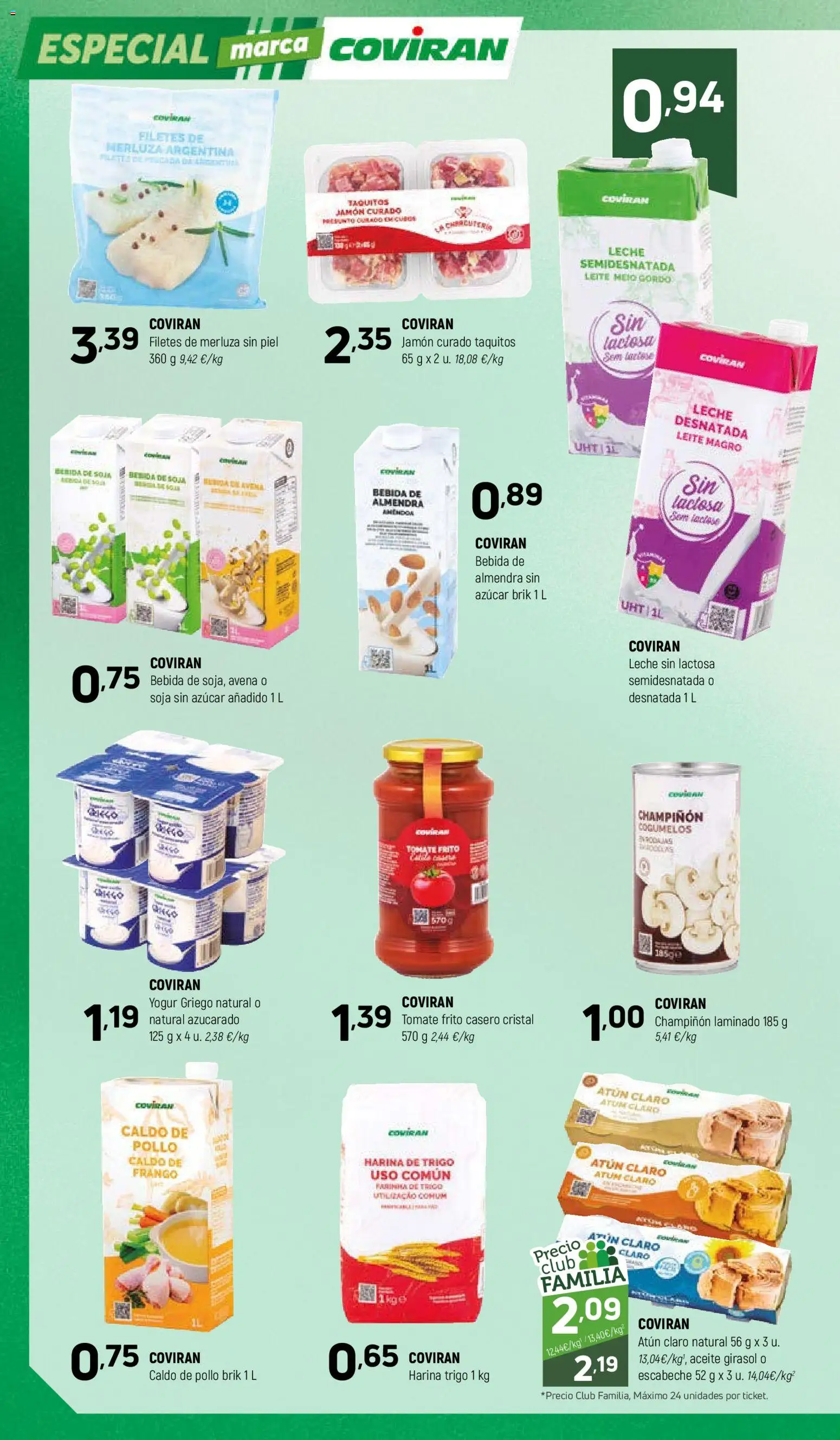 Coviran - La Rioja │ válido desde el 27.01.2026 | Página: 8 | Productos: Leche desnatada, Aceite, Jamón, Filetes de merluza