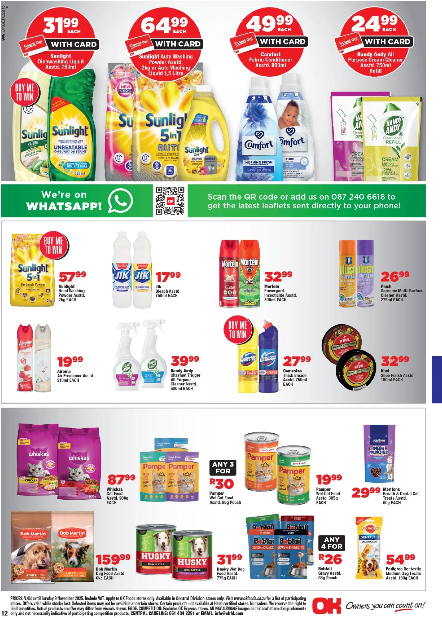 New OK Foods catalogue – valid from 24.10.2025 | Page: 12 | Products: Handwash, Fragrance, Powder, Dog food