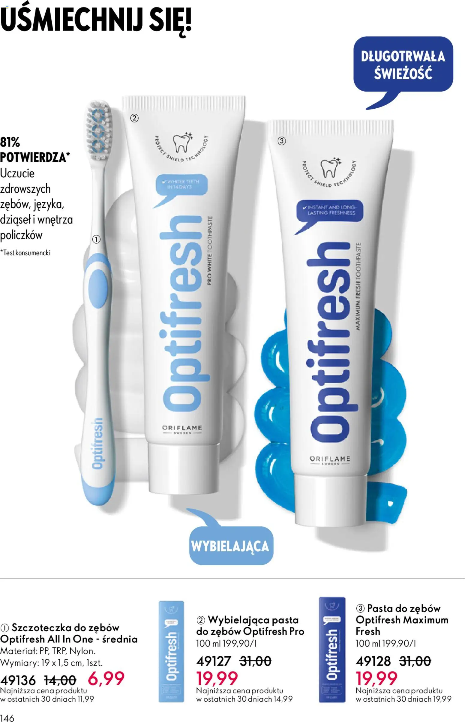 Oriflame Katalog 7 2026 od 06.05.2026 | Strona: 146 | Produkty: Pasta do zębów, Szczoteczka do zębów