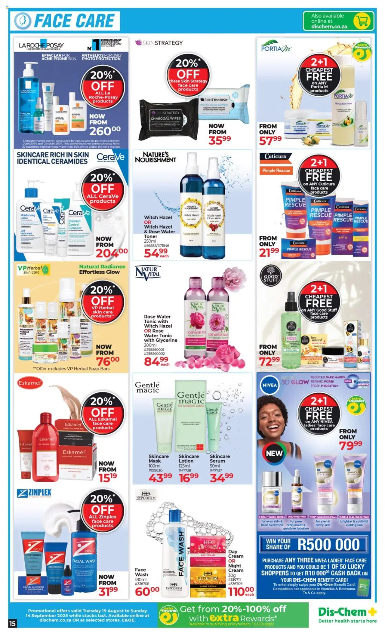 Dis-Chem Specials │ valid from 19.08.2025 | Page: 15 | Products: Toner, Moisturizer, Night cream, Day cream