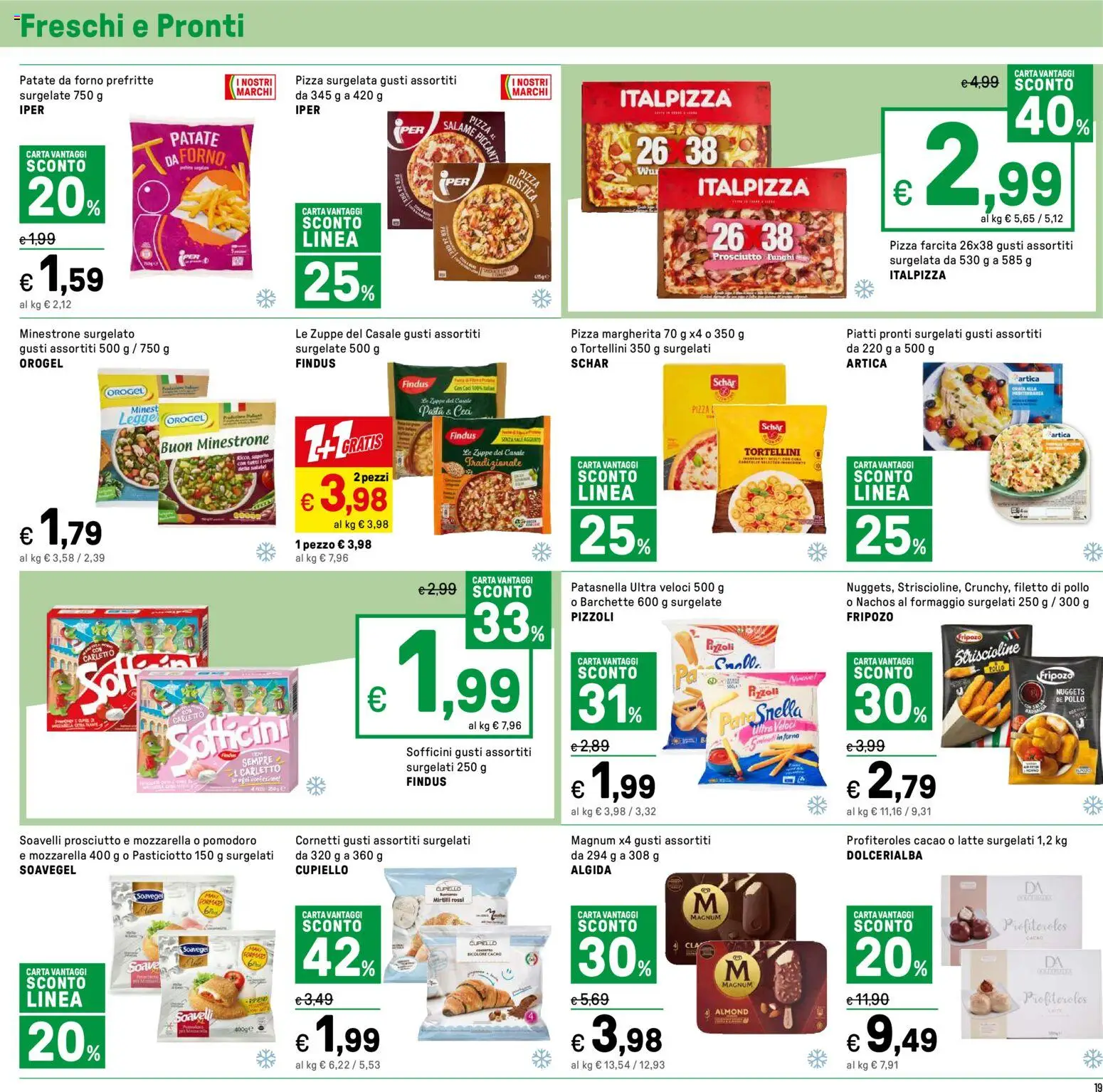 Volantino Iper del 03.11.2025 | Pagina: 19 | Prodotti: Minestrone, Salame, Pizza, Mozzarella