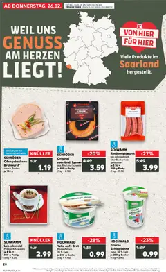SCHWAMM Leberknödel, Pfälzer Art, würzig je 4 St. = 360-g-Packg. ab 26.02.2026 gültig | Seite: 20 | Produkte: Schlagsahne, Brot