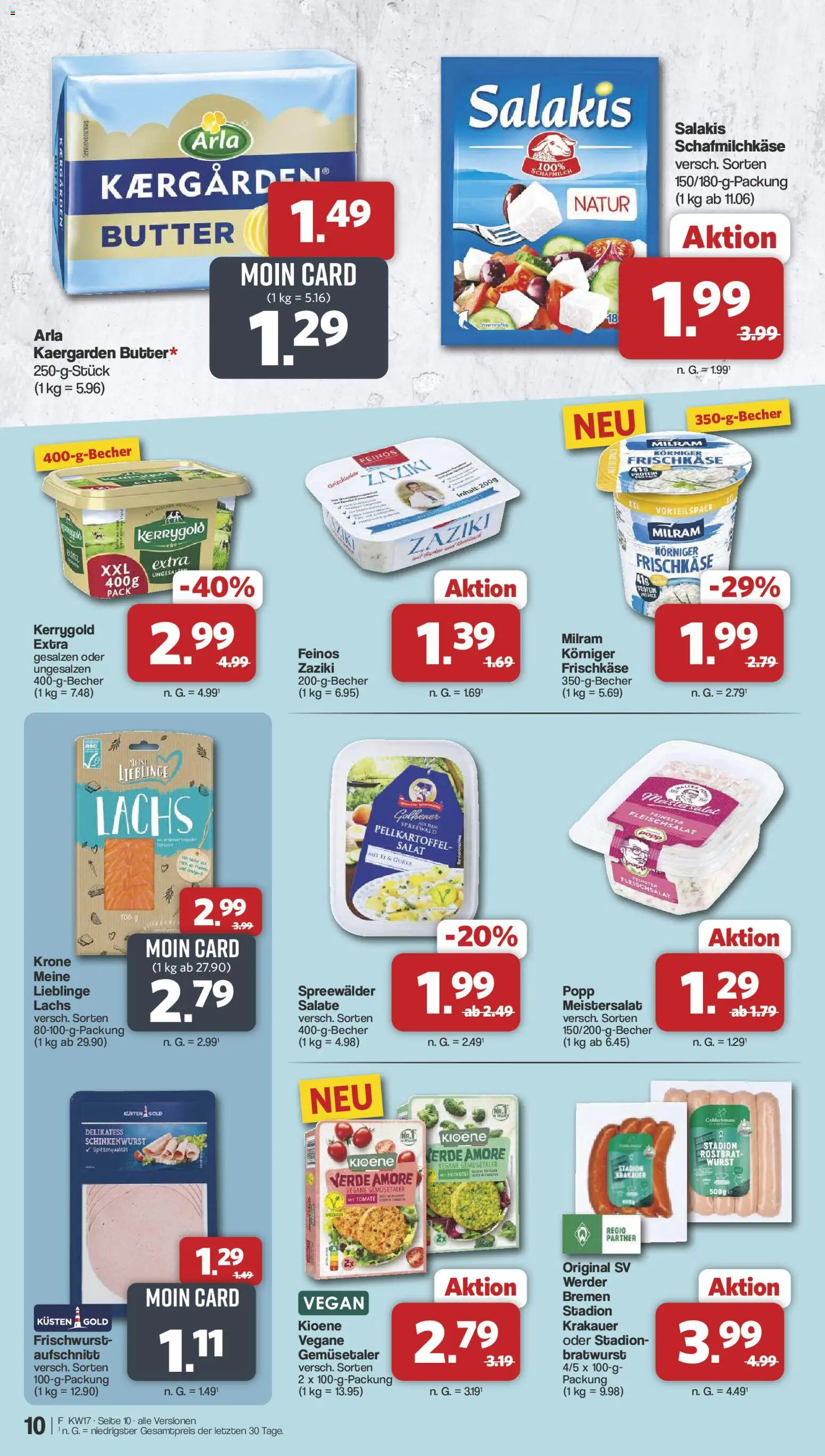Famila Nordwest Prospekt 	 – gültig ab 20.04.2026 | Seite: 10 | Produkte: Bratwurst, Lachs, Milram, Salat