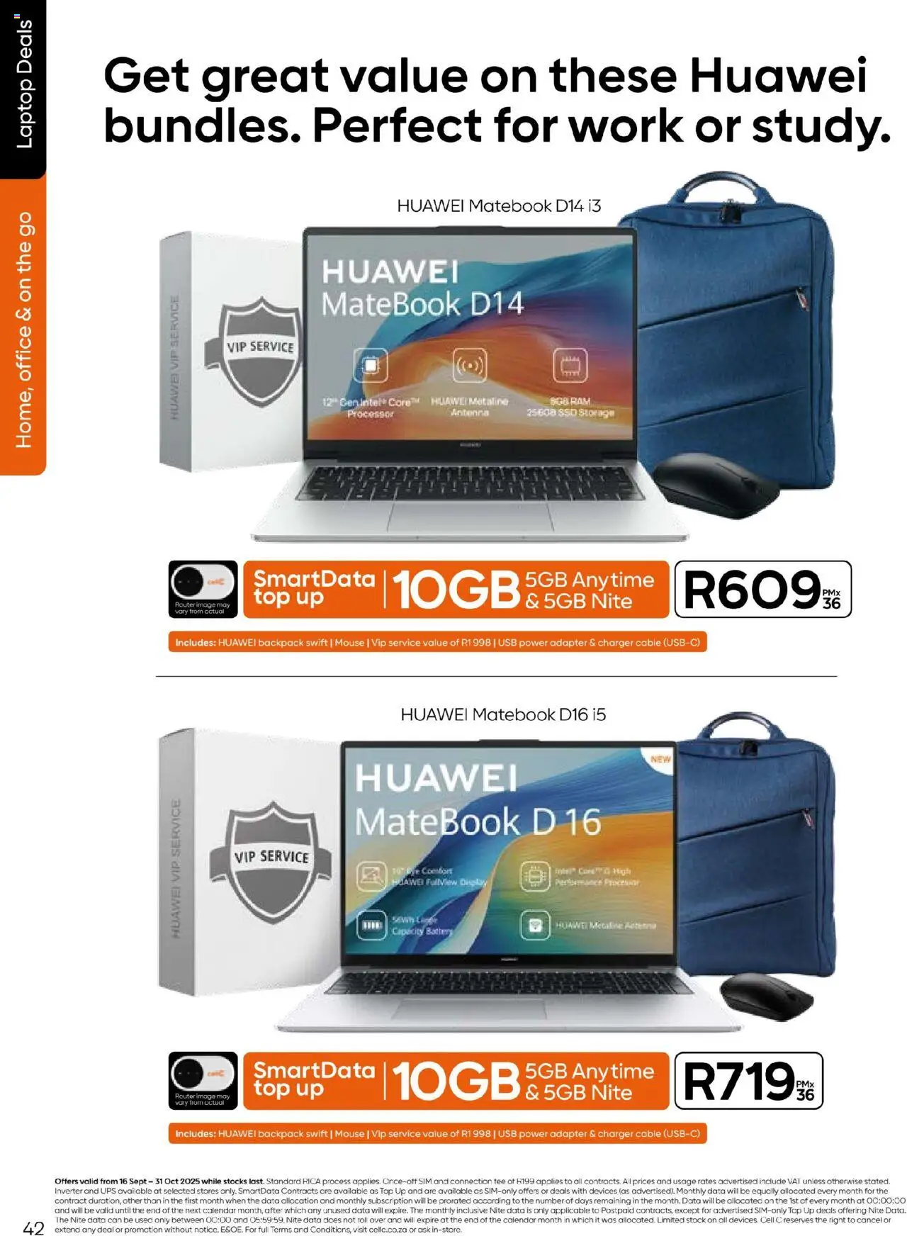 New Cell C catalogue – valid from 16.09.2025 | Page: 42 | Products: Data, Sim, Cable, Laptop