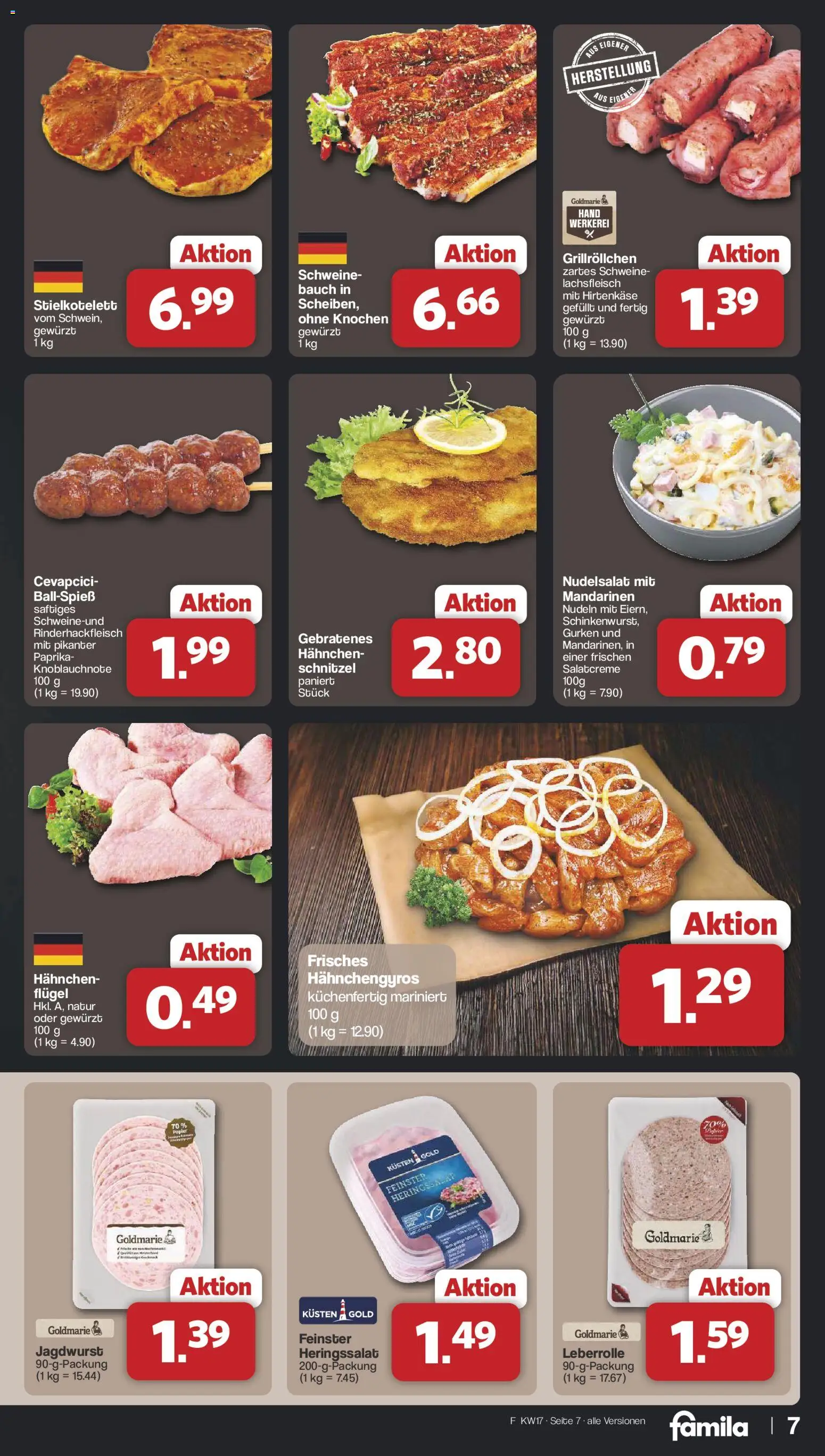 Famila Nordwest Prospekt 	 – gültig ab 20.04.2026 | Seite: 7 | Produkte: Hahnchen, Cevapcici, Mandarinen, Gurken