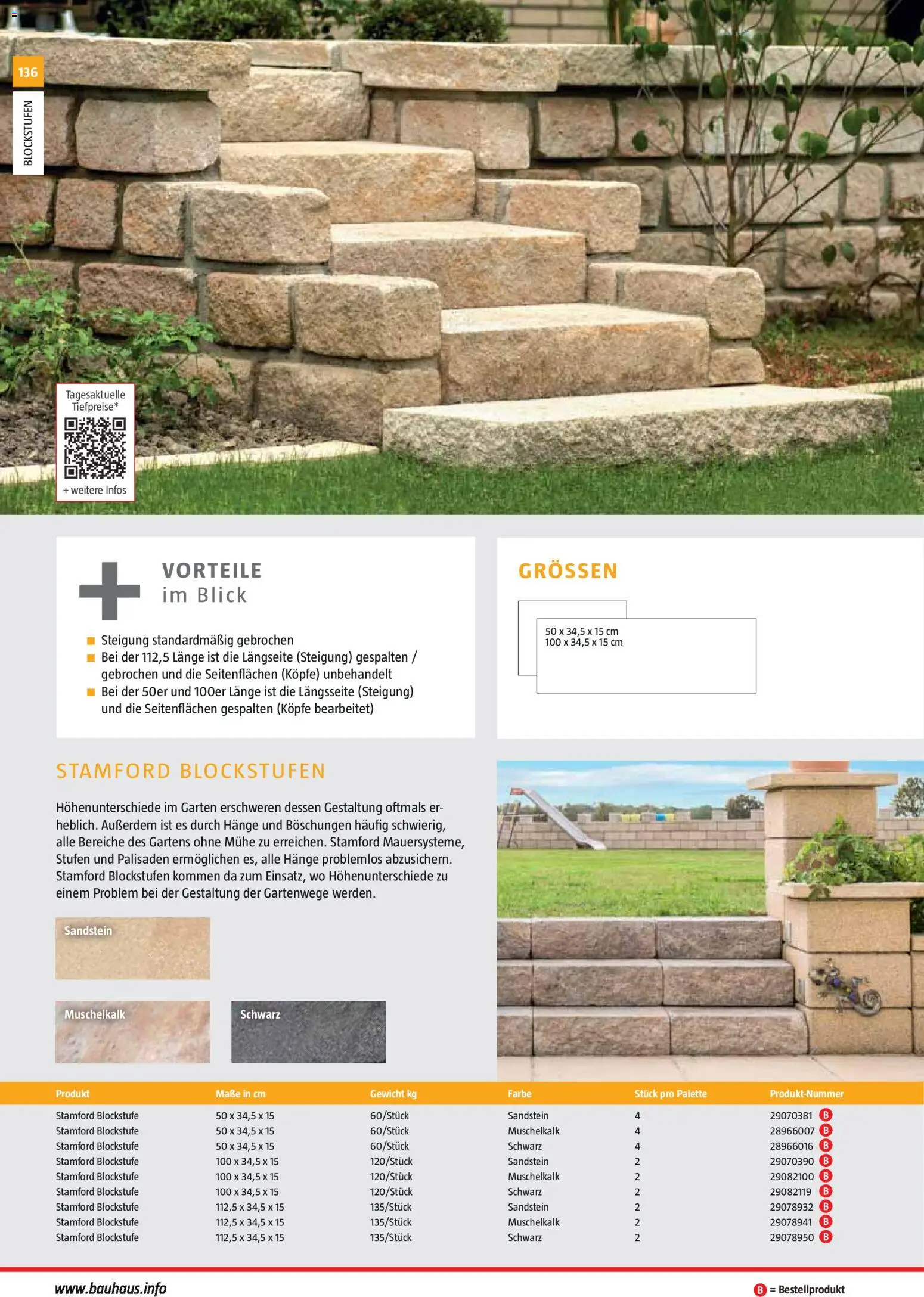 Bauhaus Gartenbaumaterialien gültig ab 01.04.2026 | Seite: 136 | Produkte: Gewicht