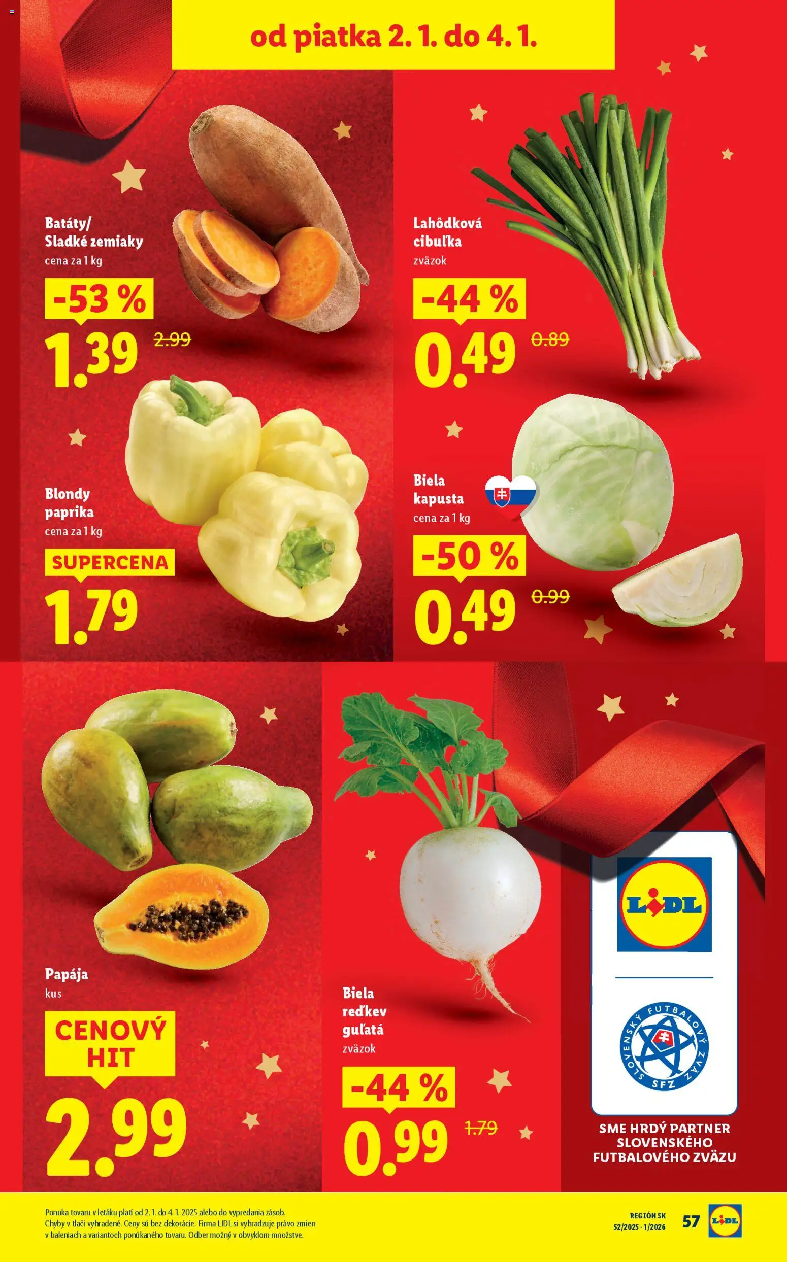Nové Lidl akcie – leták je platný od 27.12.2025 | Strana: 69 | Produkty: Paprika, Kapusta, Kapusta biela, Zemiaky
