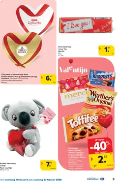 Carrefour folder week 7 - Voorbeeld van een folder van Carrefour, geldig van 11.02.2026 | Pagina: 5 | Producten: Chocoladereep, Tabletek, Snoep, Chocolade
