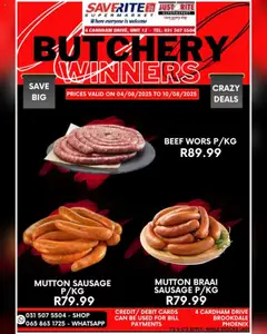 Preview of Saverite specials valid from 04.08.2025