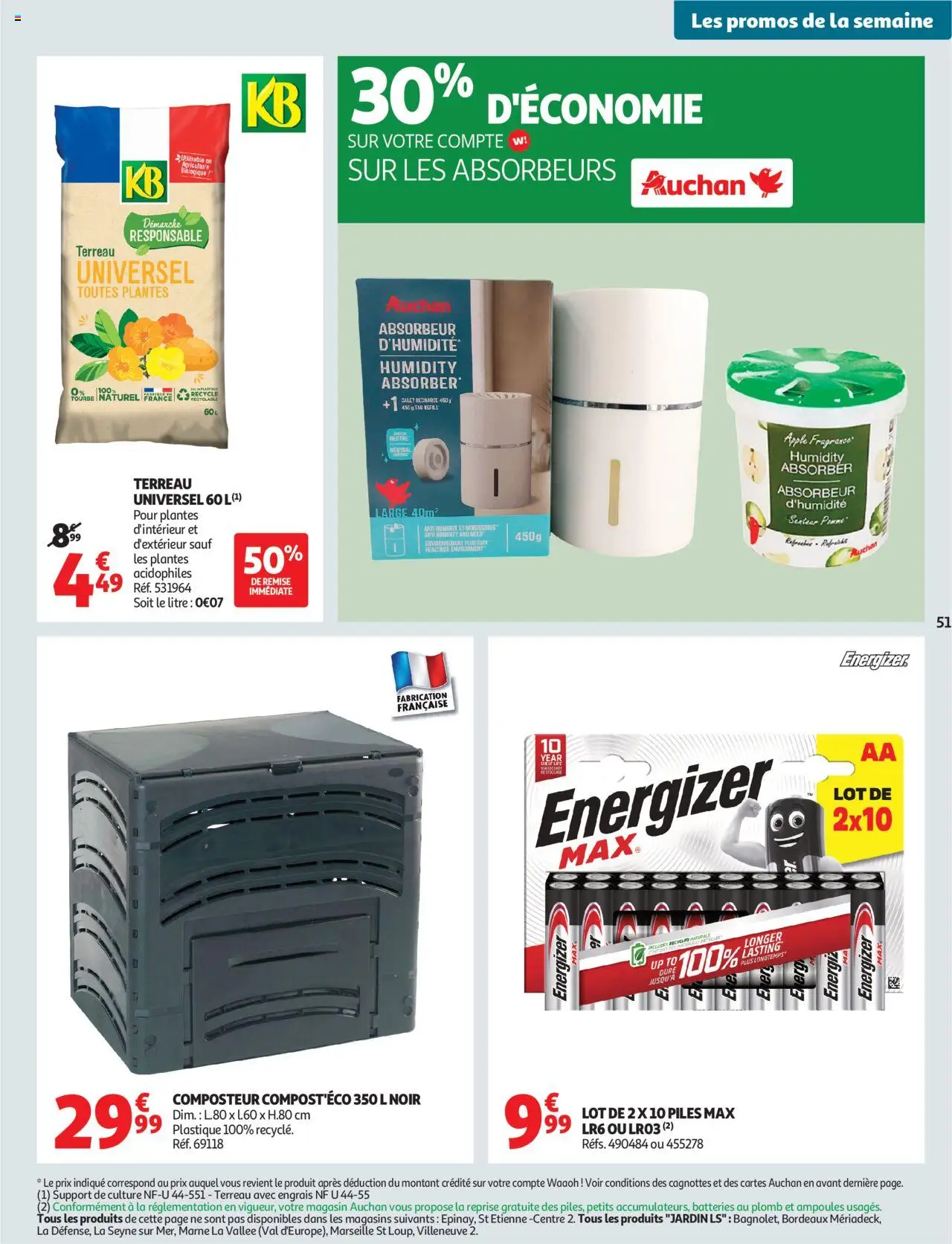 {H1} | Page: 51 | Produits: Terreau Universel, Composteur, Terreau, Piles