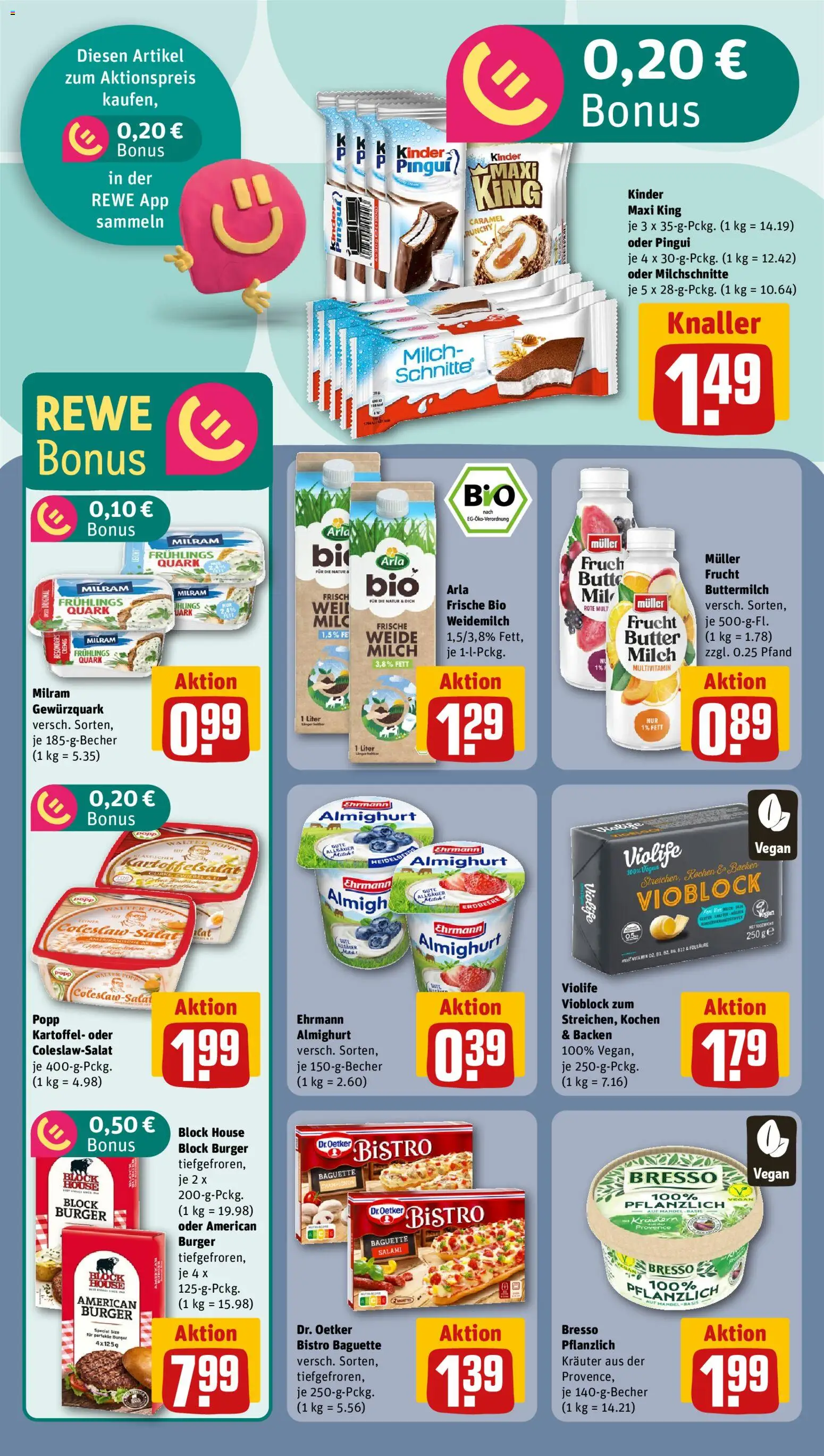 Rewe Prospekt 	 – gültig ab 27.04.2026 | Seite: 10 | Produkte: Ehrmann almighurt, Milch, Burger, Milram