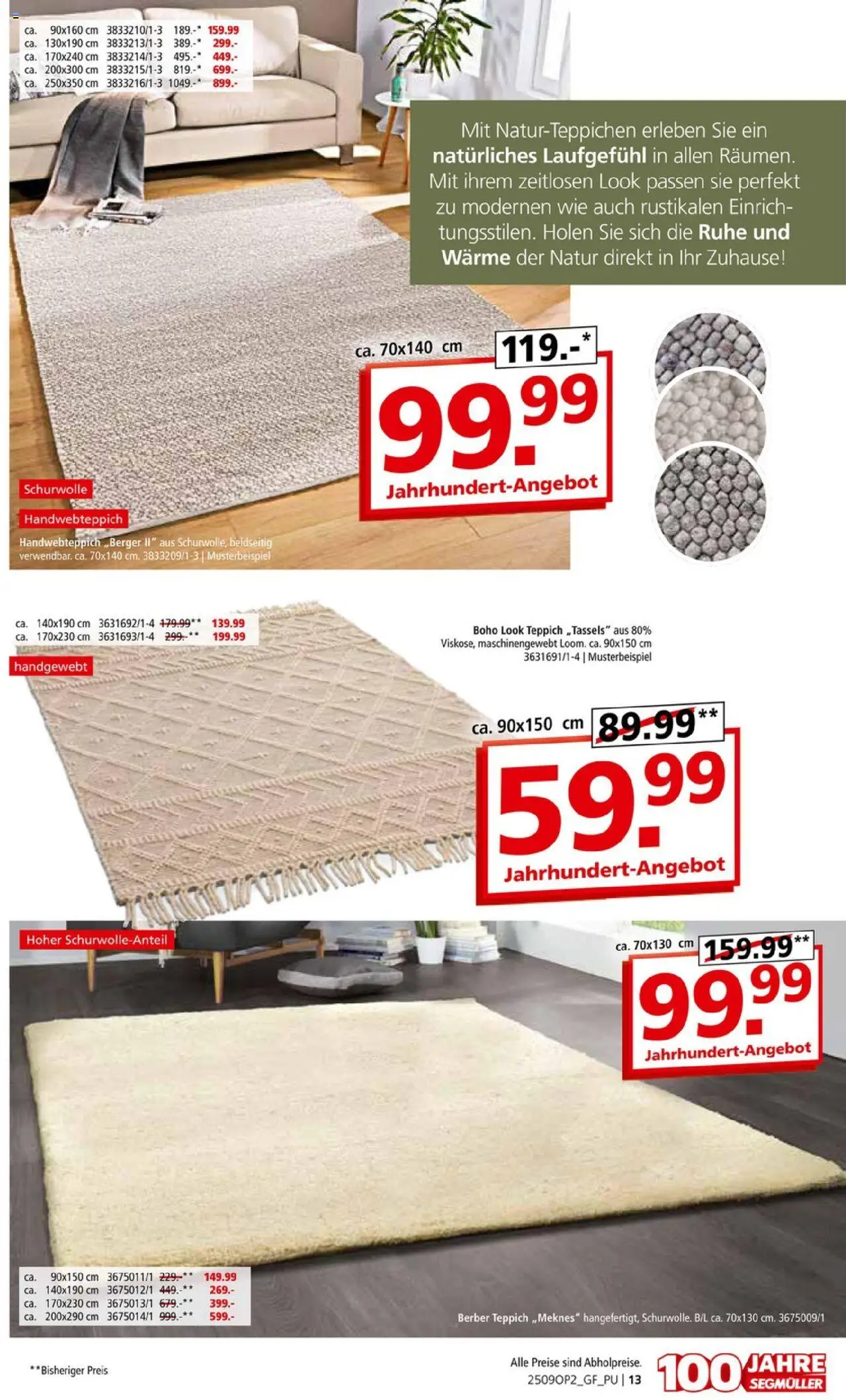 Segmüller Teppich Spezial – gültig ab 01.09.2025 | Seite: 13 | Produkte: Teppich