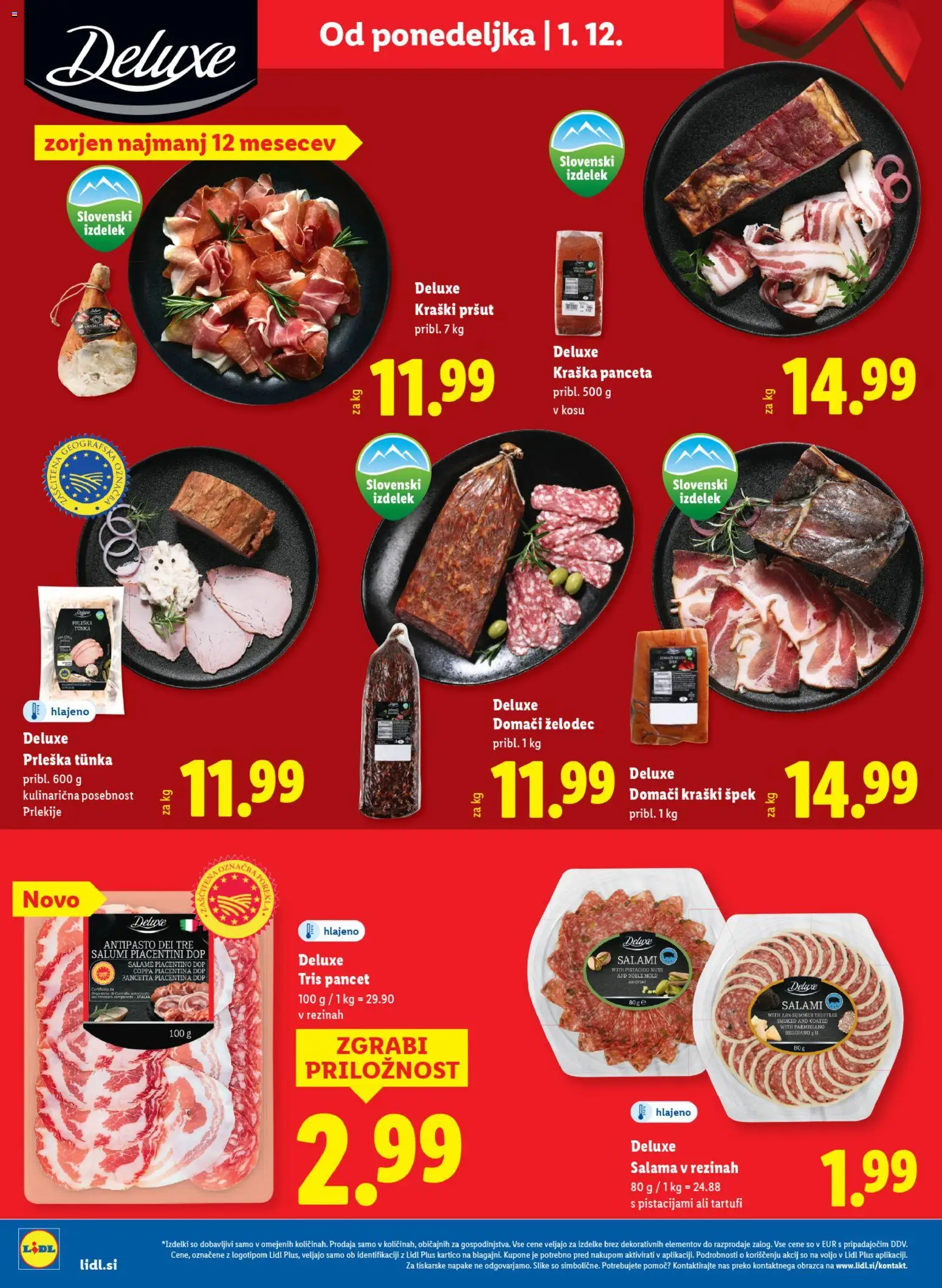 Novi Lidl katalog ponudbe – veljaven od 27.11.2025 | Stran: 42 | Izdelki: Pršut, Panceta, Salama