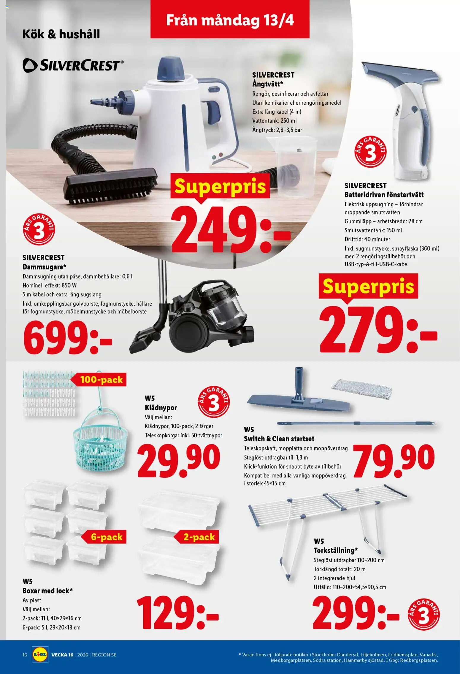 Lidl reklamblad aktuell från 13.04.2026 | Sida: 18 | Produkter: Rengöringsmedel, Fönstertvätt, Kabel, Klädnypor