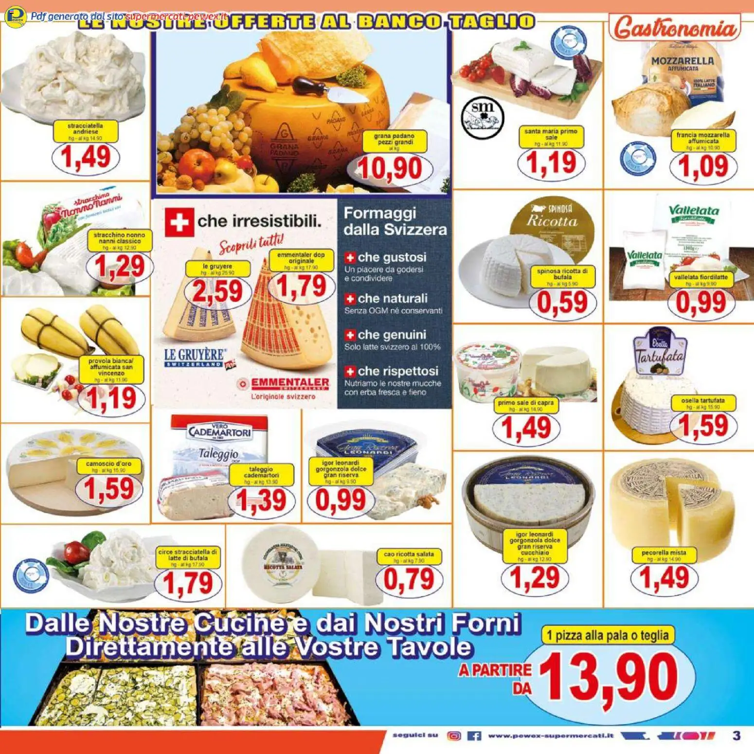 Volantino Pewex del 16.12.2025 | Pagina: 3 | Prodotti: Teglia, Mozzarella, Ricotta, Gorgonzola