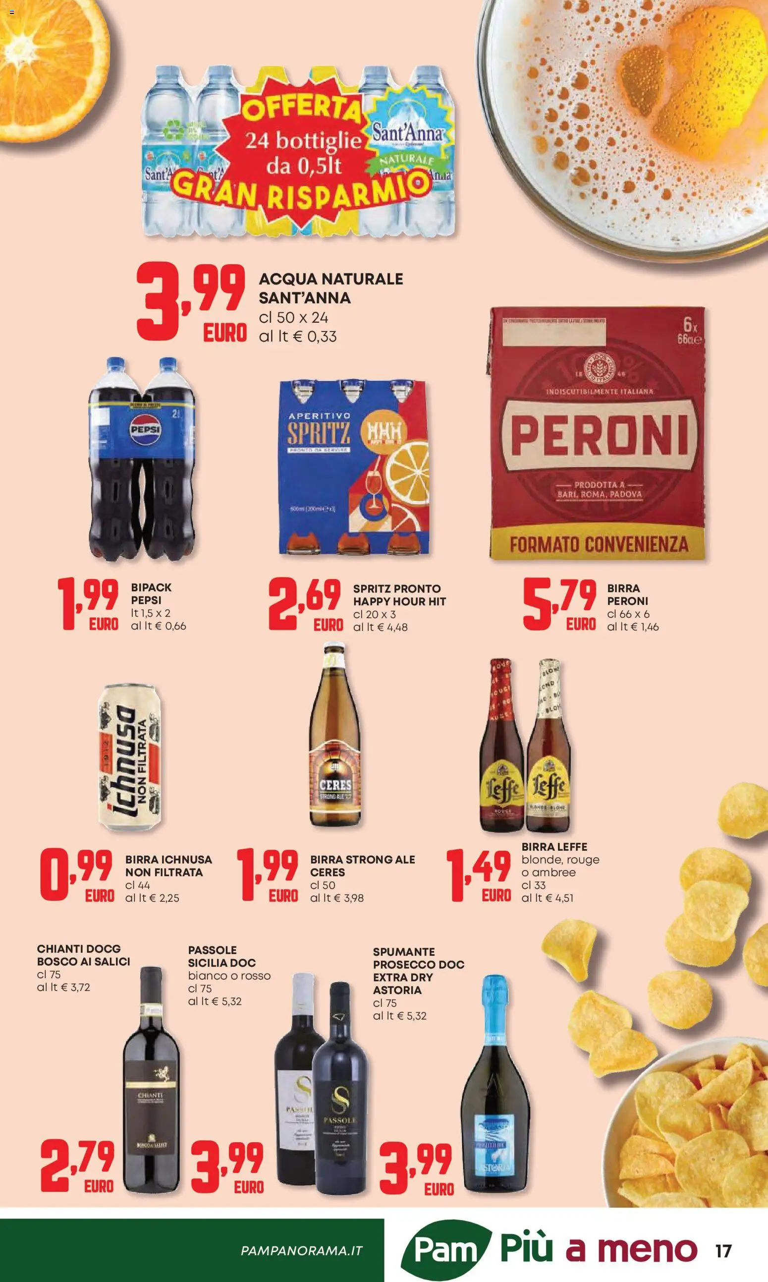 Volantino Panorama del 23.04.2026 | Pagina: 17 | Prodotti: Birra, Prosecco, Acqua naturale, Pepsi