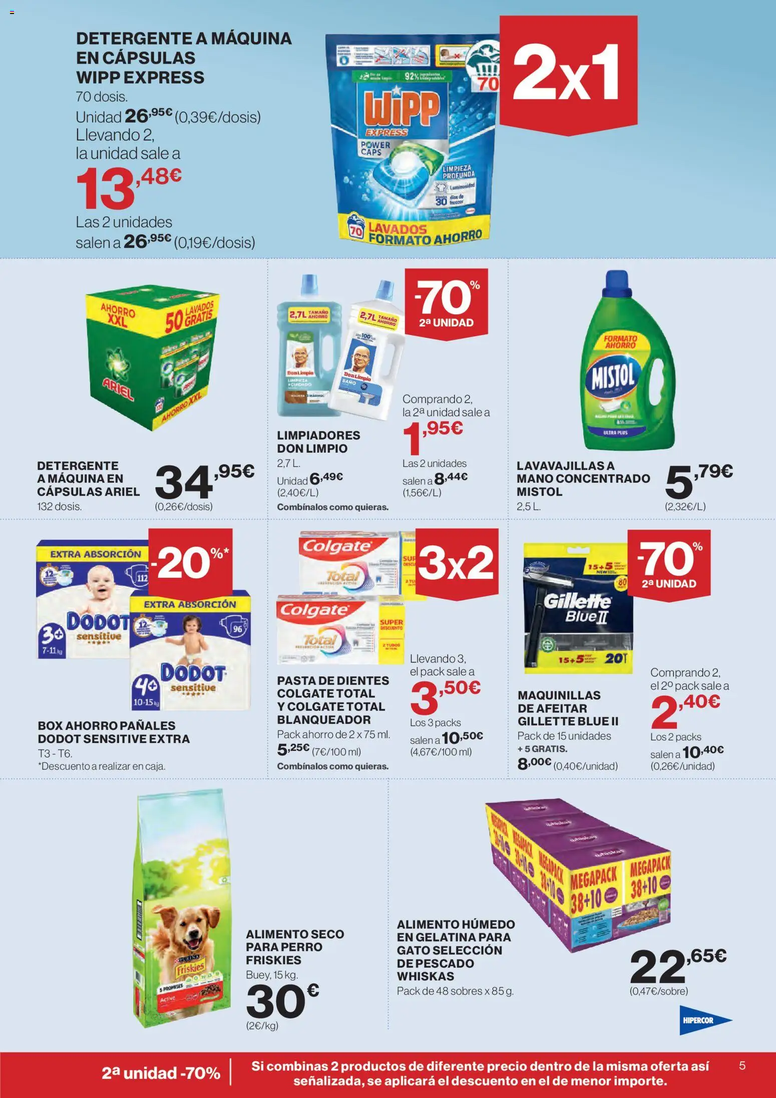 Hipercor catálogo │ válido desde el 07.01.2026 | Página: 5 | Productos: Pescado, Pasta, Lavavajillas, Δαμάσκηνο