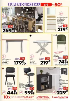 Pré-visualização Conforama folheto válido de 18.12.2025 | Página: 5 | Produtos: Banco, Cadeira, Espelho, Mesa de jantar