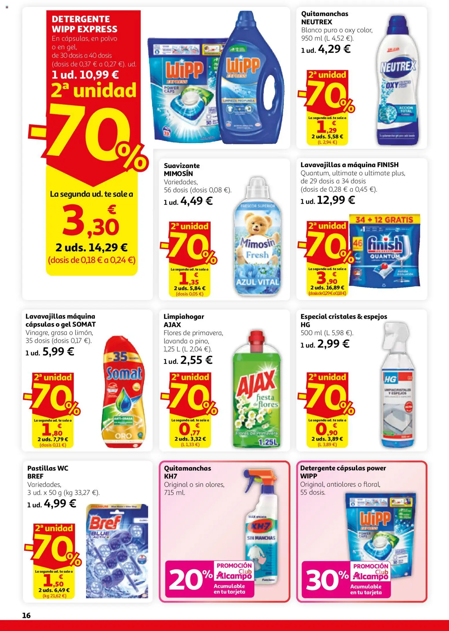 Alcampo folleto │ válido desde el 26.02.2026 | Página: 16 | Productos: Polvo, Quitamanchas, Detergente, Lavavajillas