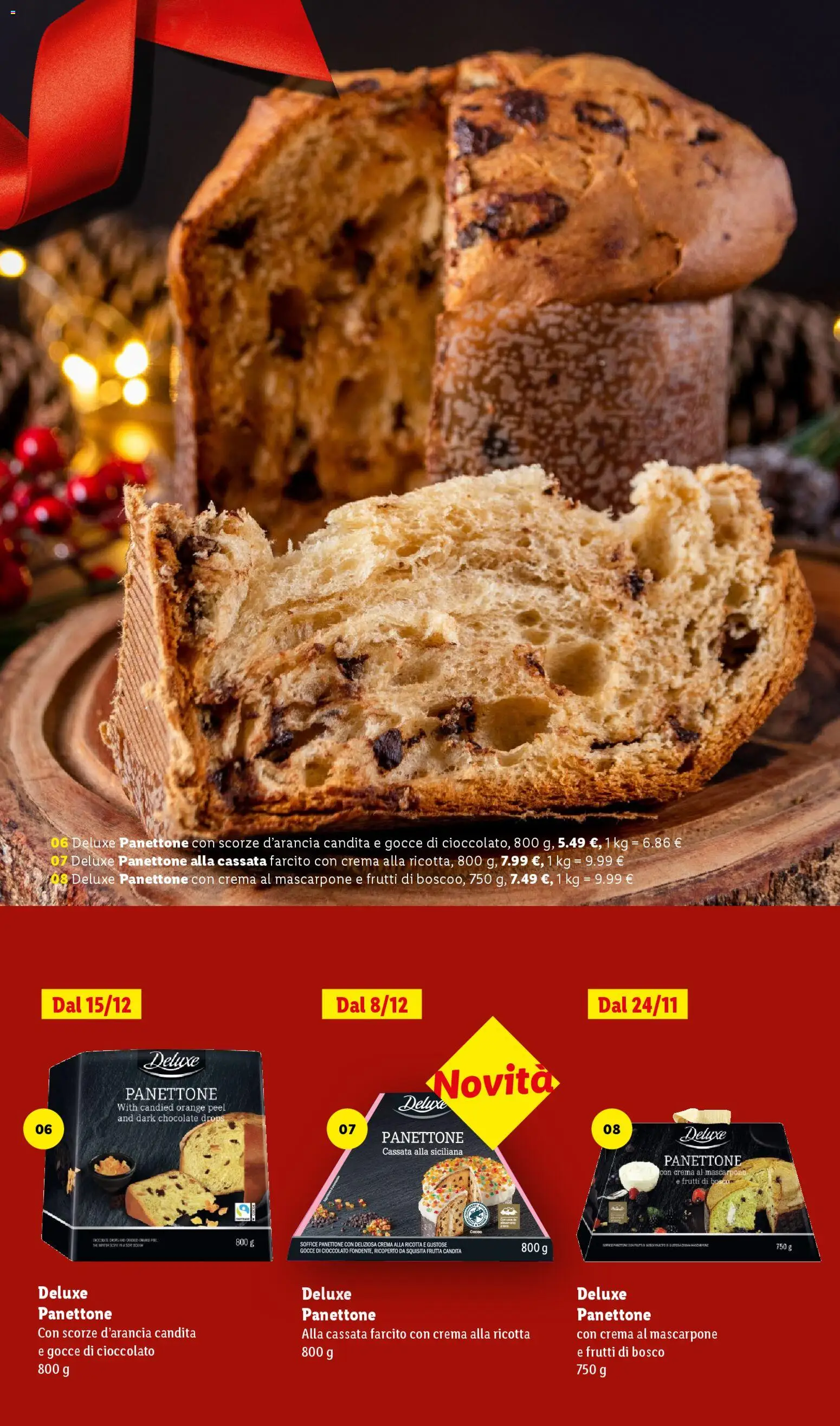 Volantino Lidl del 24.10.2025 | Pagina: 29 | Prodotti: Frutta, Panettone, Ricotta, Mascarpone