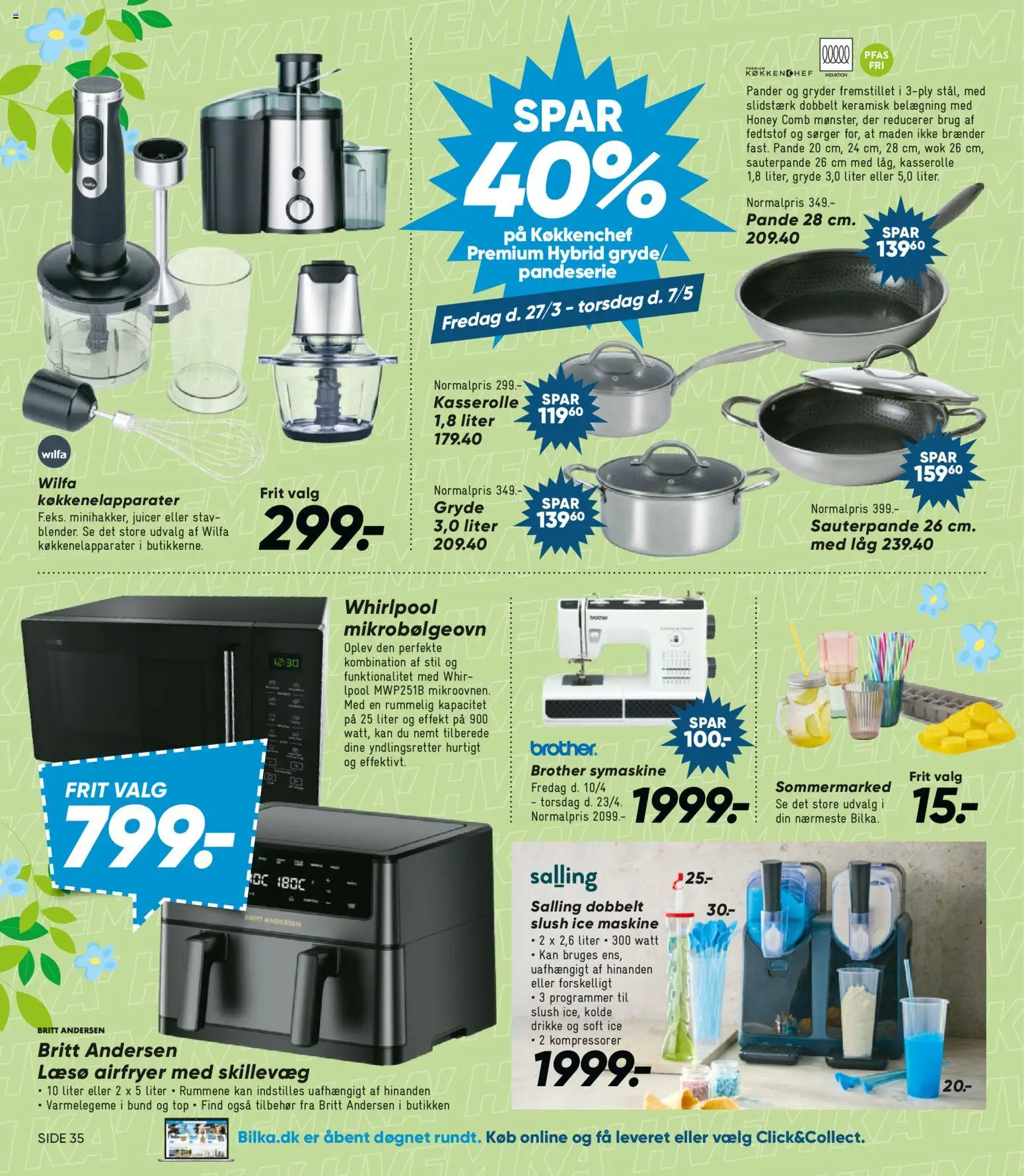 Bilka tilbudsavis – gyldig fra 10.04.2026 | Side: 23 | Produkter: Mikrobølgeovn, Juicer, Symaskine