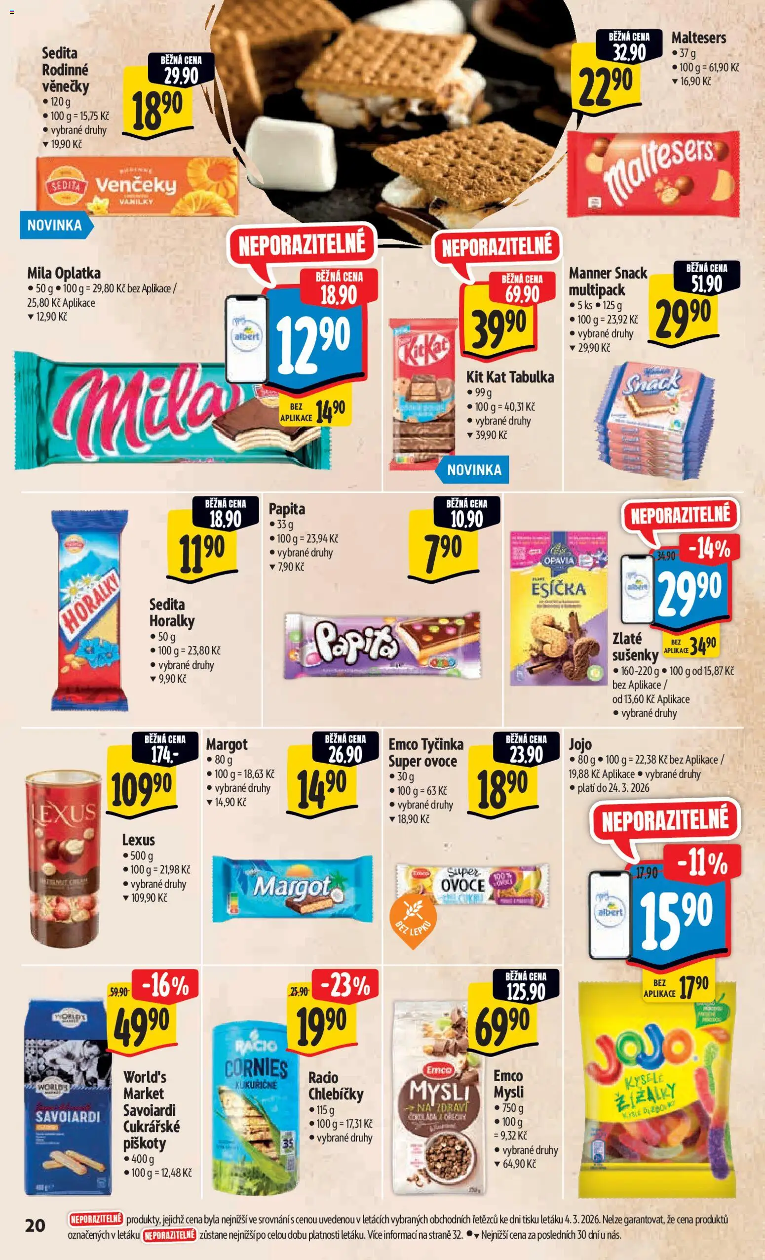 Albert leták - Hypermarket od 11.03.2026 | Strana: 28 | Produkty: Jojo, Piškoty, Esíčka, Mila