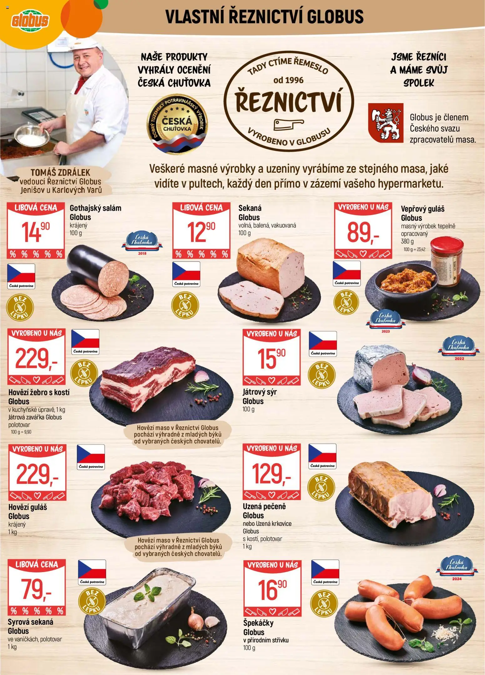 Globus leták - Karlovy Vary od 25.02.2026 | Strana: 6 | Produkty: Salám, Sekaná, Gothajský salám, Maso
