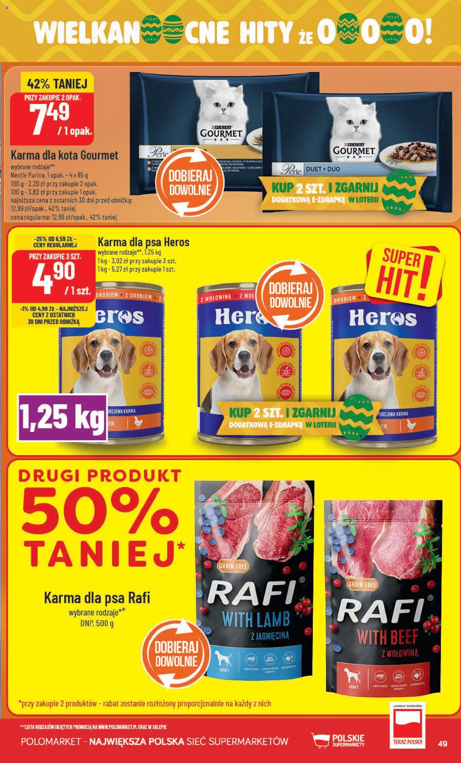 POLOmarket gazetka od 11.03.2026 | Strona: 49 | Produkty: Jagnięcina, Karma dla kota, Karma dla psa, Wołowina