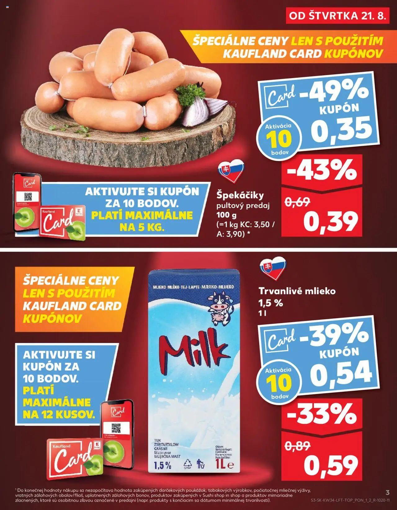 Kaufland Košice-OC Galéria │ platný od 21.08.2025 | Strana: 3 | Produkty: Mlieko, Sushi, Trvanlivé mlieko