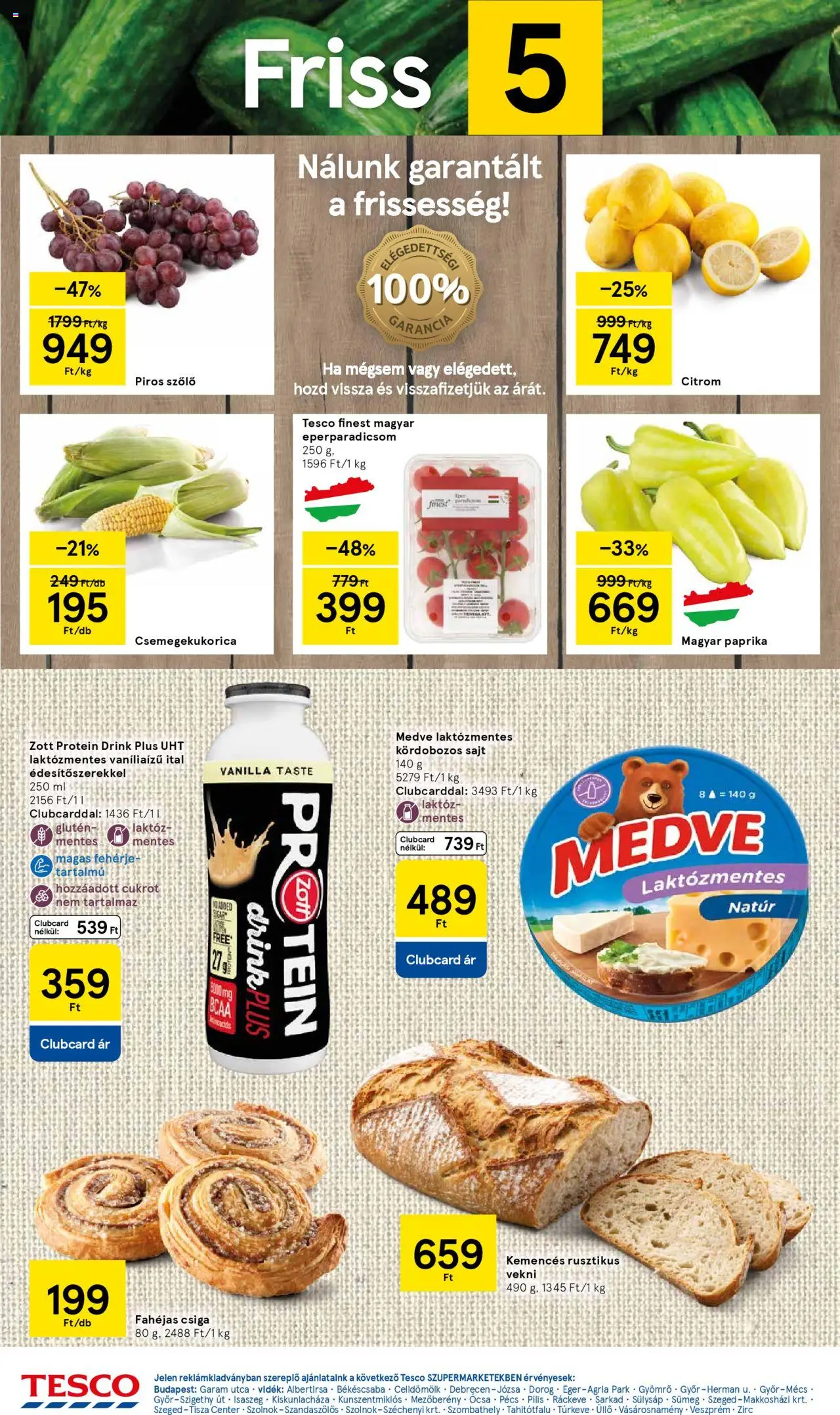 Tesco akciós ujság - amely érvényes a következő dátumtól: 28.08.2025 | Oldal: 2 | Termékek: Szőlő, Csemegekukorica, Sajt, Citrom