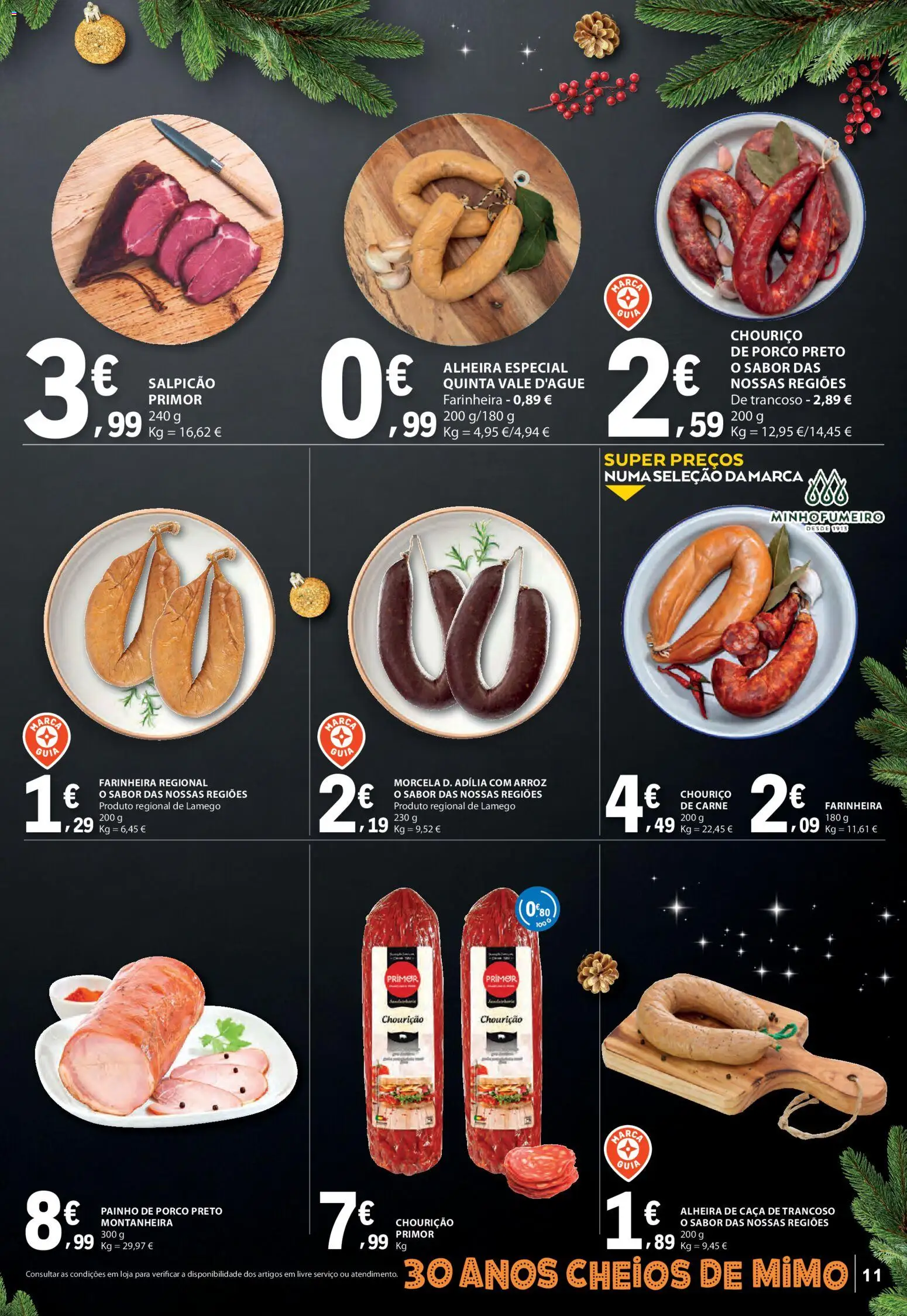 E.Leclerc folheto │ válido de 09.12.2025 | Página: 11 | Produtos: Chouriço, Arroz, Carne, Alheira