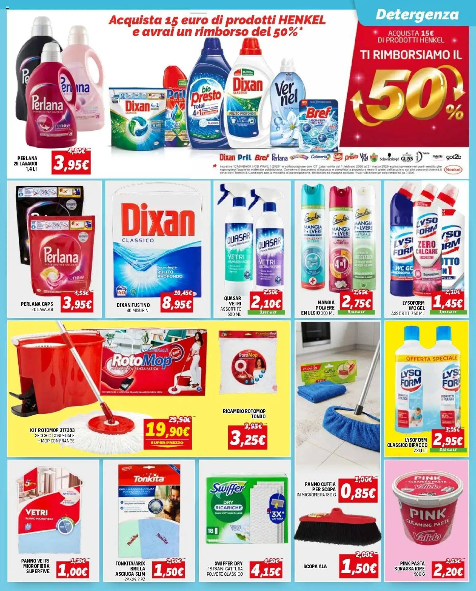Volantino Orizzonte del 12.03.2026 | Pagina: 13 | Prodotti: Panno microfibra, Scopa, Secchio, WC