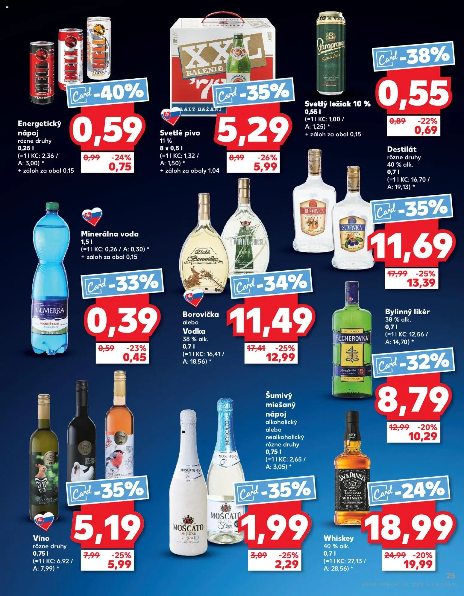 Nové Kaufland akcie – leták je platný od 16.04.2026 | Strana: 25 | Produkty: Pivo, Slivovica, Vodka, Jack Daniel's
