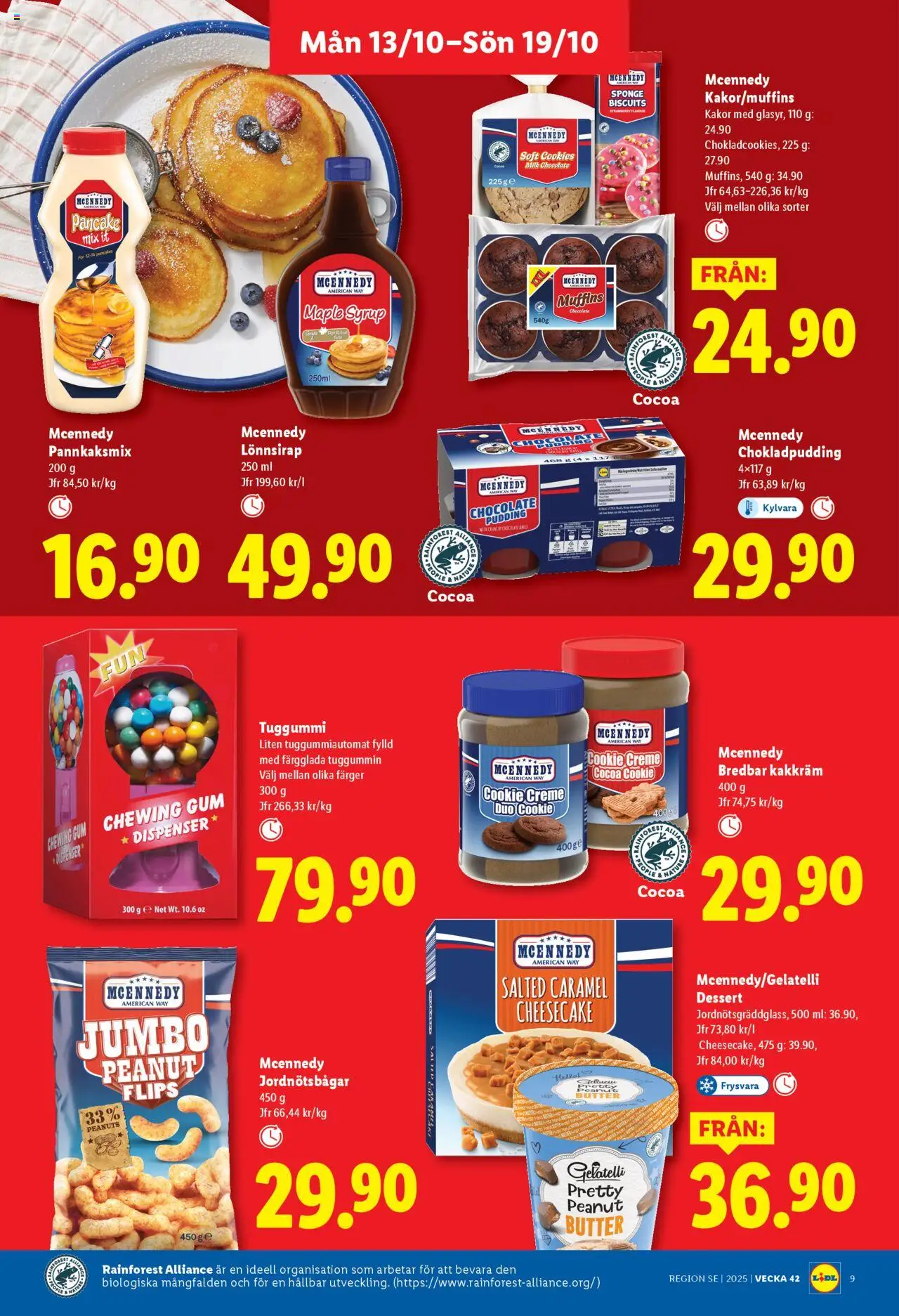 Lidl reklamblad aktuell från 13.10.2025 | Sida: 9 | Produkter: Chokladpudding, Tuggummi