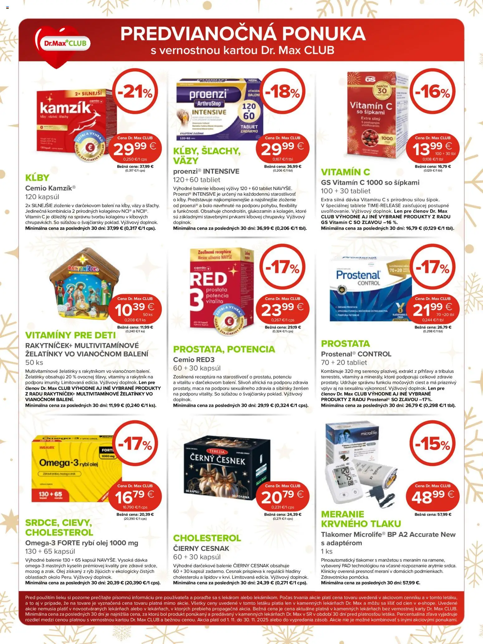 Nové Dr. Max akcie – leták je platný od 01.11.2025 | Strana: 7 | Produkty: Olej, Cesnak, Tlakomer