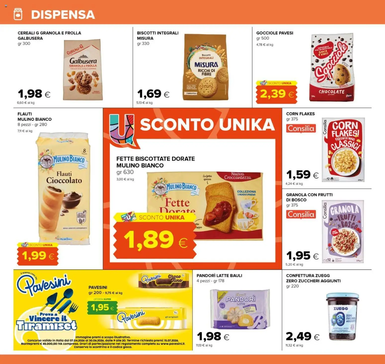 Volantino Oasi del 23.04.2026 | Pagina: 14 | Prodotti: Biscotti, Pandoro, Mais, Fette biscottate