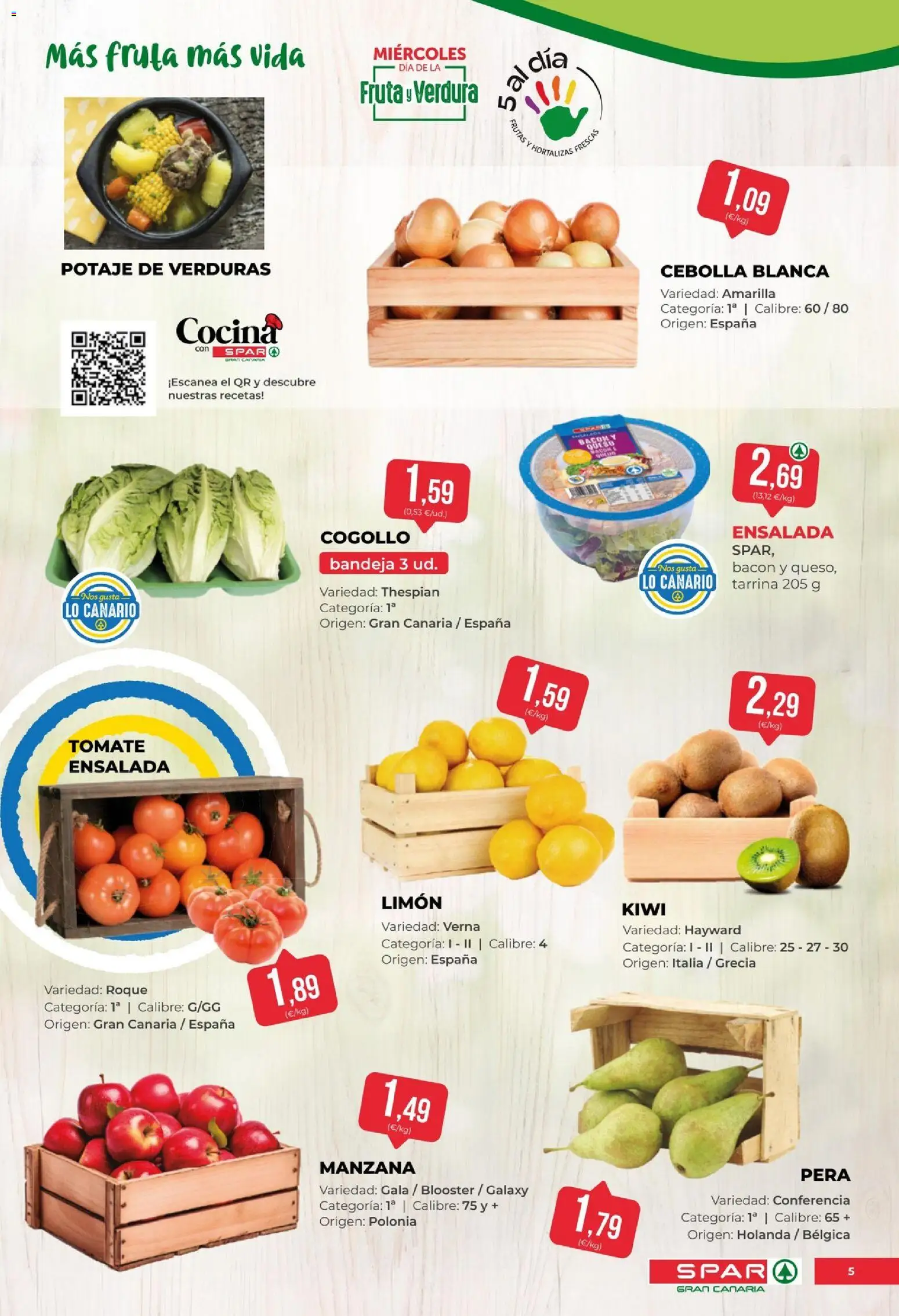 Spar - folleto │ válido desde el 23.01.2026 | Página: 5 | Productos: Kiwi, Ensalada, Παγωμένο τσάι, Bandeja