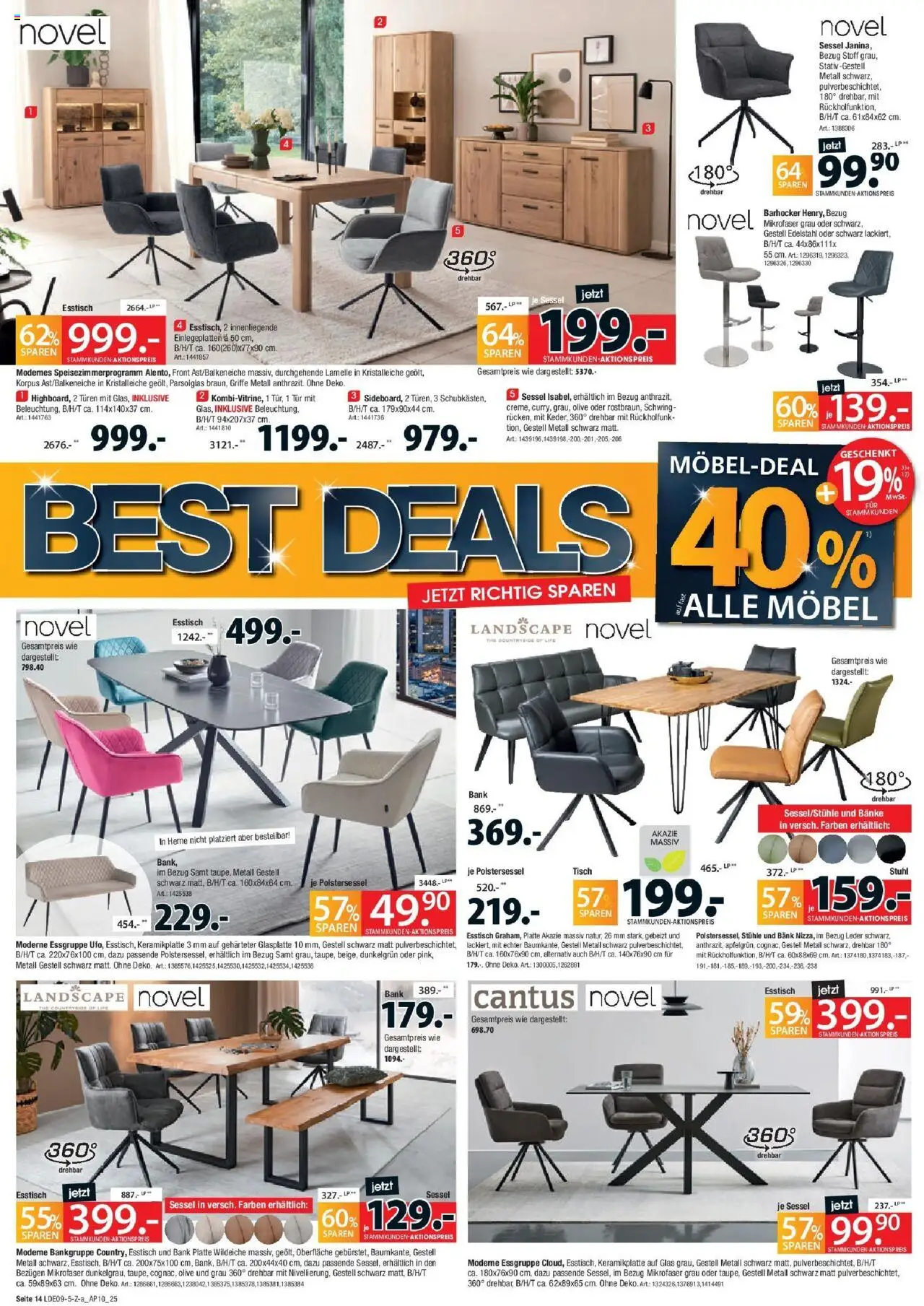 Zurbrüggen Best Deals – gültig ab 20.09.2025 | Seite: 14 | Produkte: Esstisch, Essgruppe, Sessel, Tisch