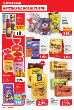 Plodine - Katalog - Pregled kataloga iz trgovine Plodine, vrijedi od 25.03.2026 | Stranica: 36 | Proizvodi: Keksi, Napolitanke, Milka, Karamela